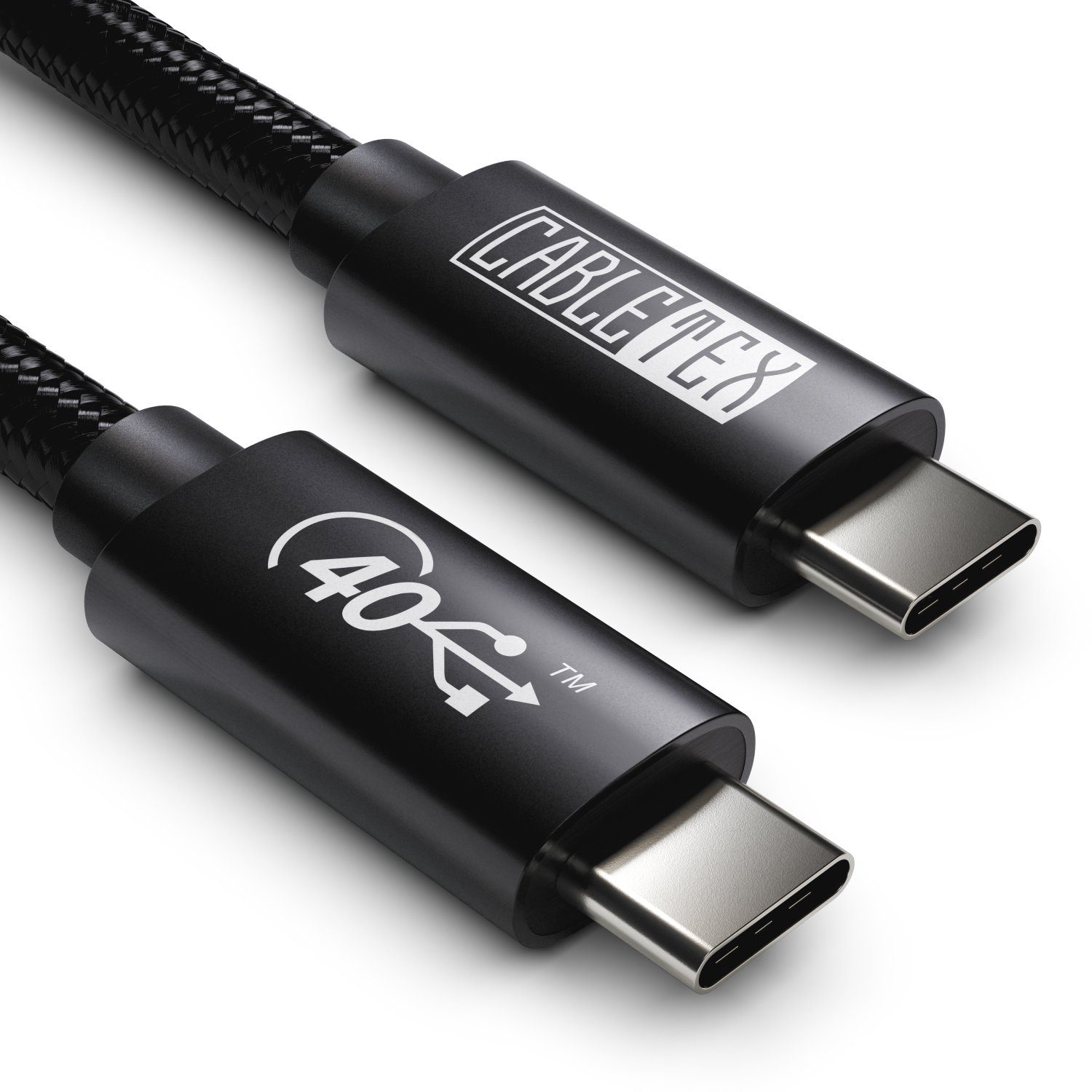 CABLETEX USB 4 Typ C 8K Monitorkabel 100 Watt 40 Gbit/s Audio- & Video-Kabel, USB-C, USB-C (50 cm), PowerDelivery-100W