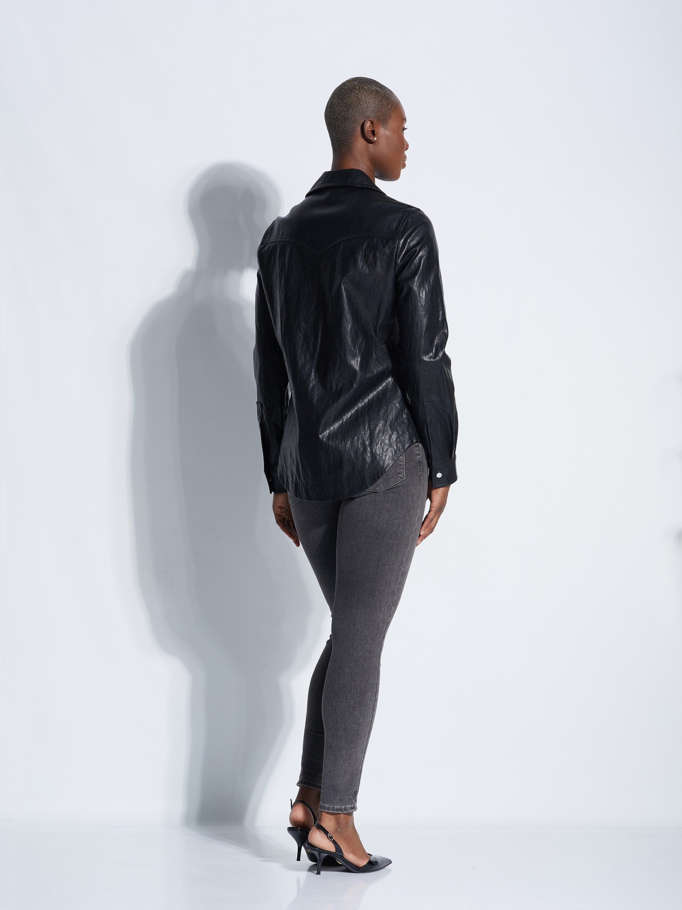 PINKO Blusentop Kunstlederjacke für Damen (1-tlg)