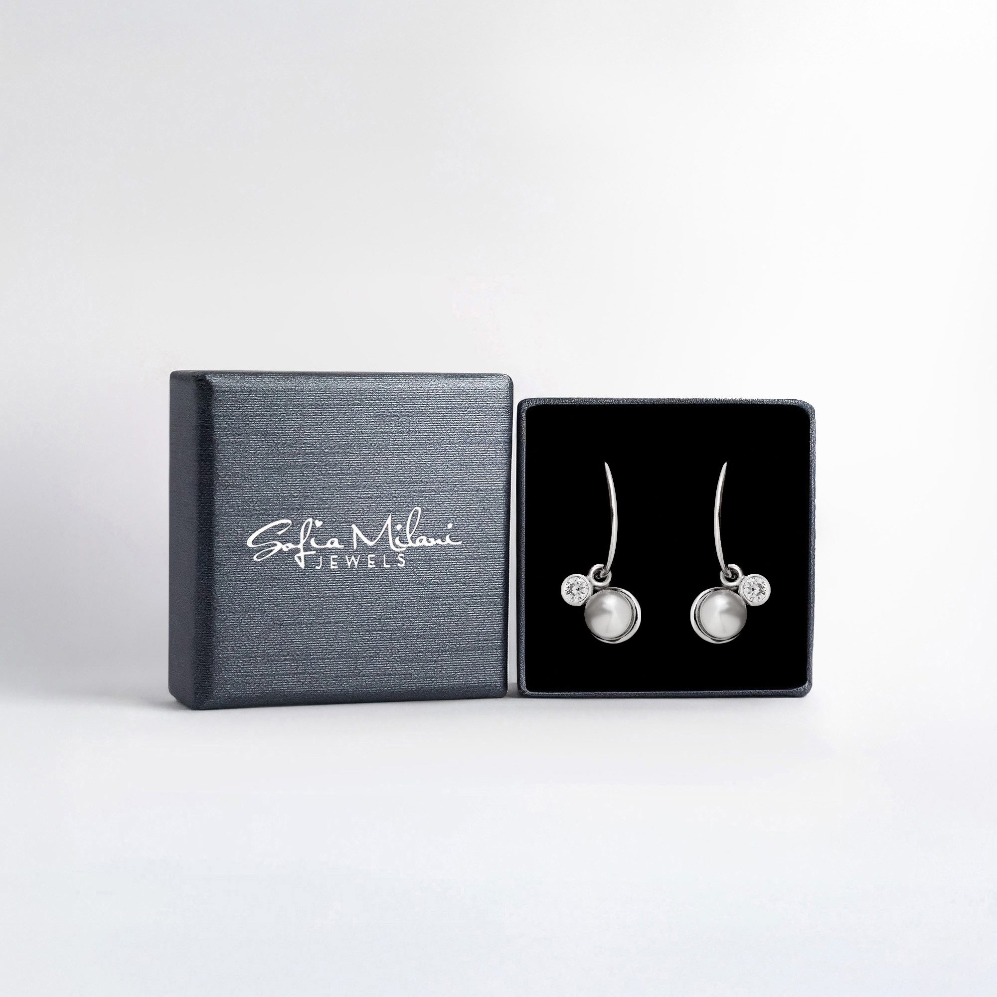 Sofia Milani Paar Creolen Perle, 925 Silber Damen Schmuck - E0994