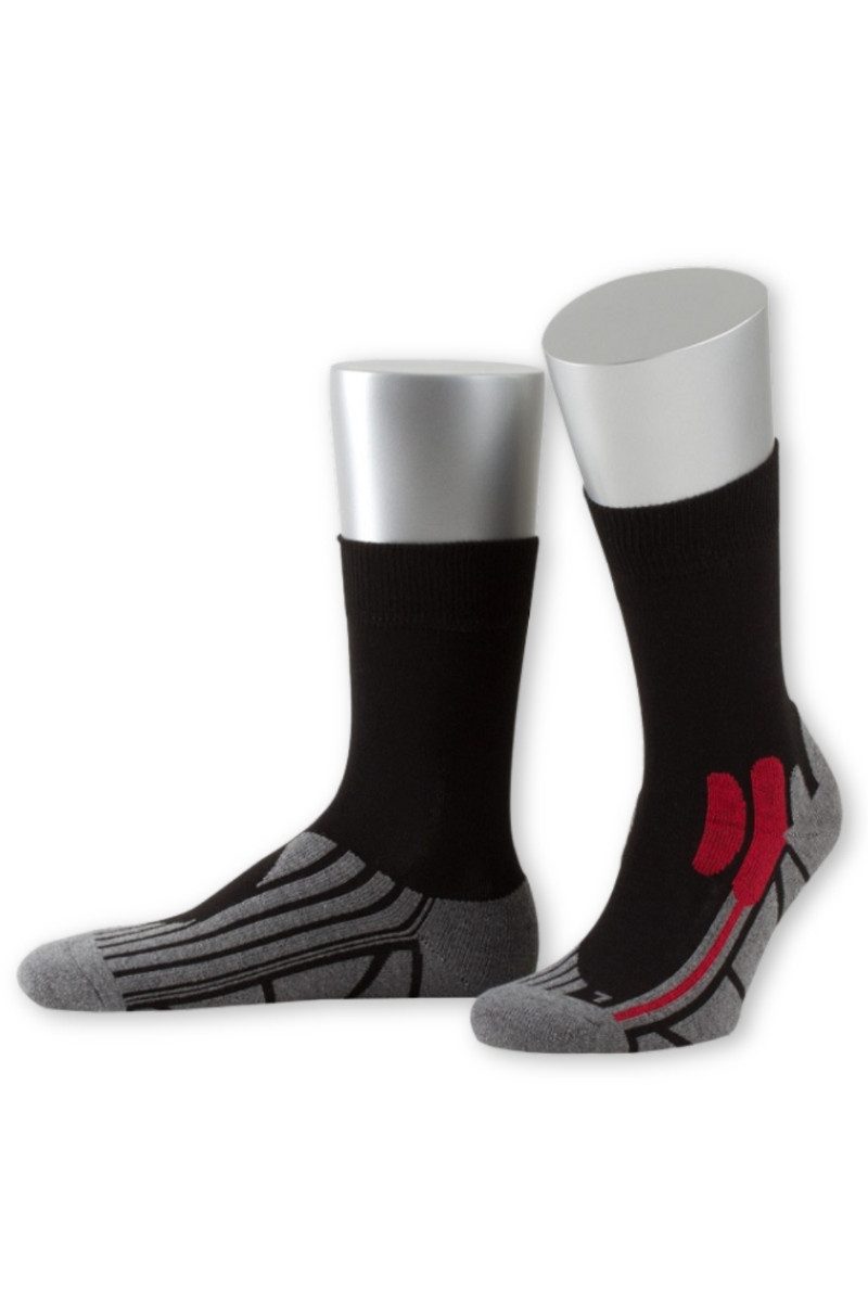 Outdoorbluse Funktionssocken - TREKKING II - schwarz, weiß
