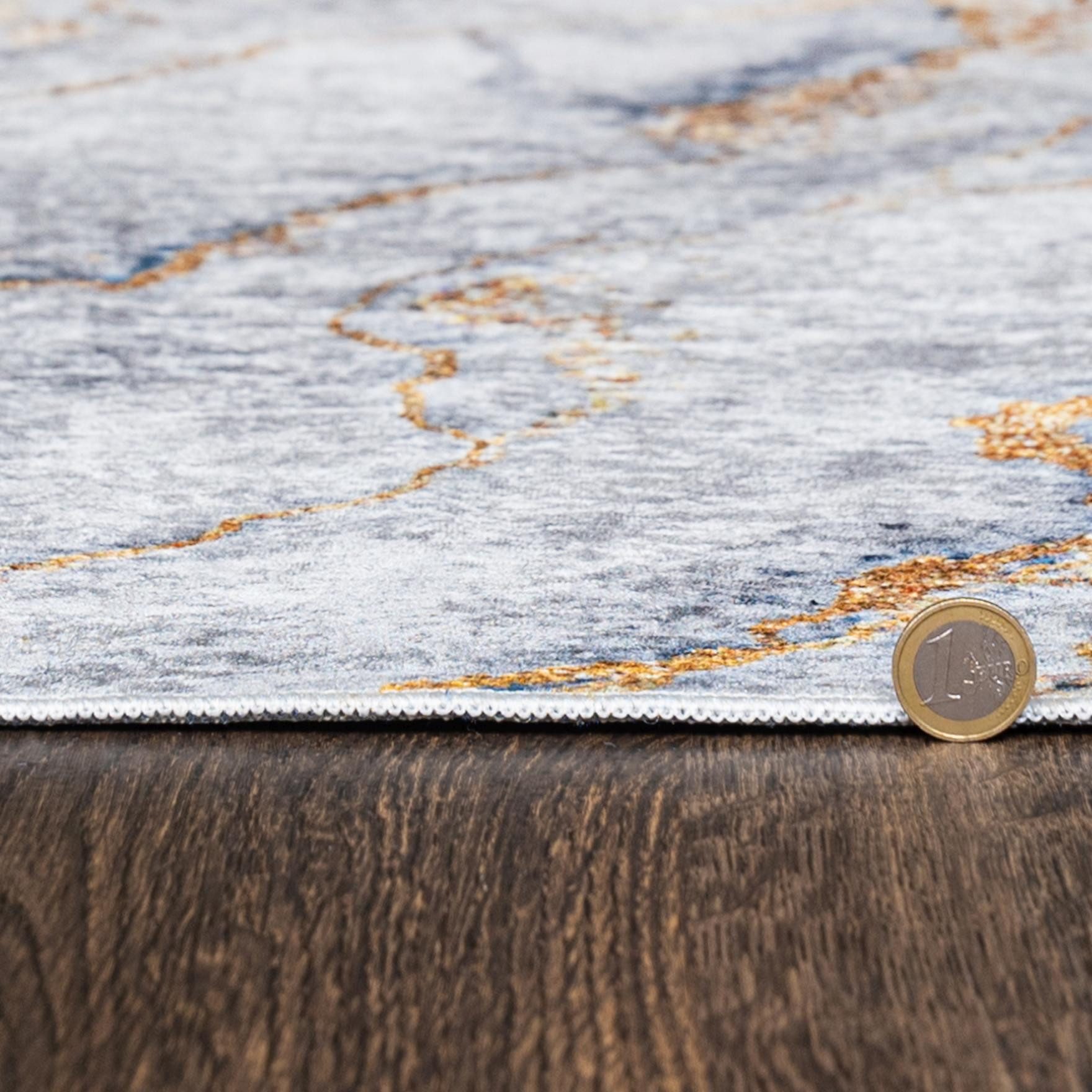 Mazovia Designteppich Modern Teppich für Wohnzimmer, Schlafzimmer, Esszimmer, 80 x 150 cm, Kurflor, Waschbar in Waschmaschine, Höhe 5 mm, Rutschfest – Bild 5 von 5