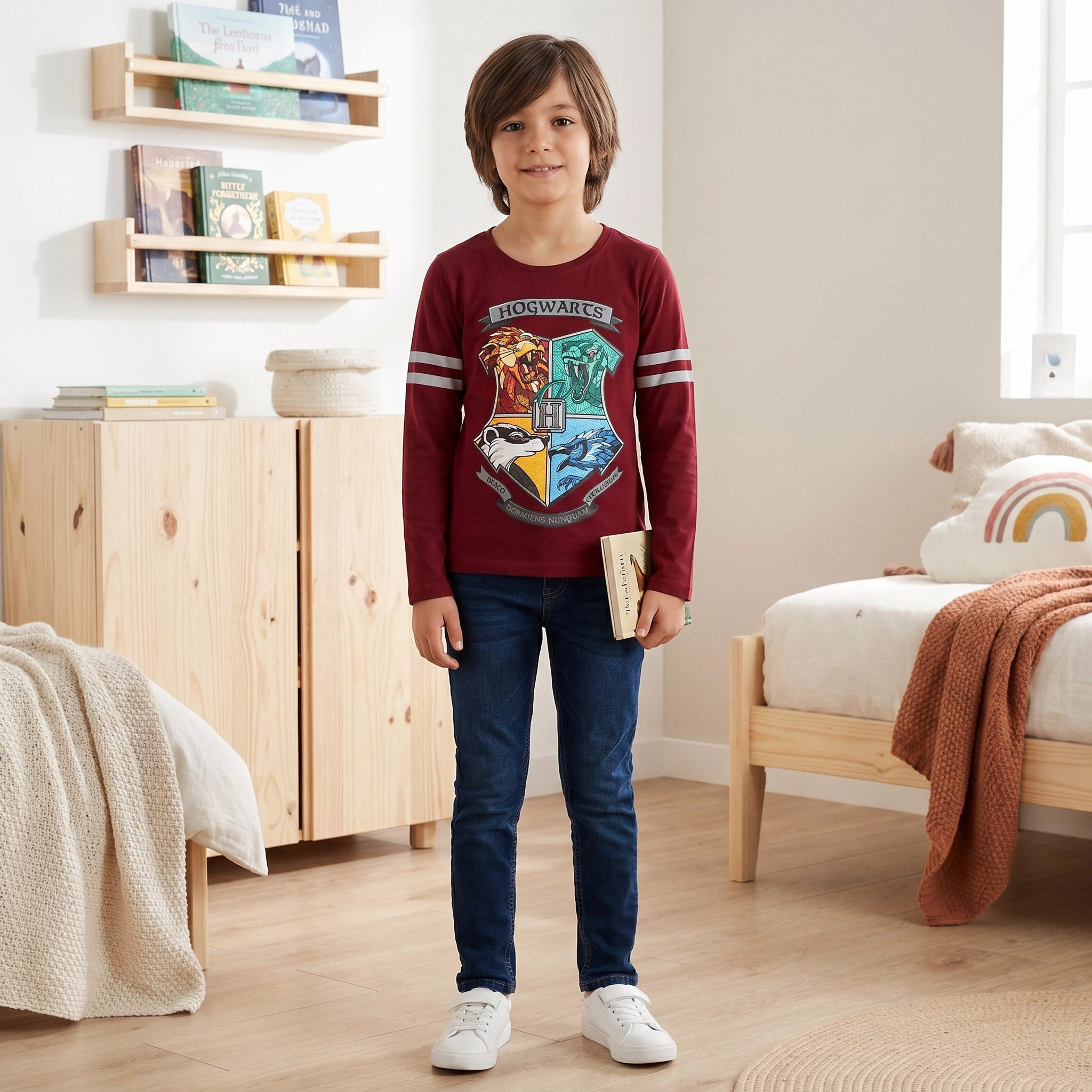 Harry Potter Langarmshirt Harry Potter Hogwarts Gryffindor Jungen langarm T-Shirt Gr. 134 bis 164 – Bild 4 von 5