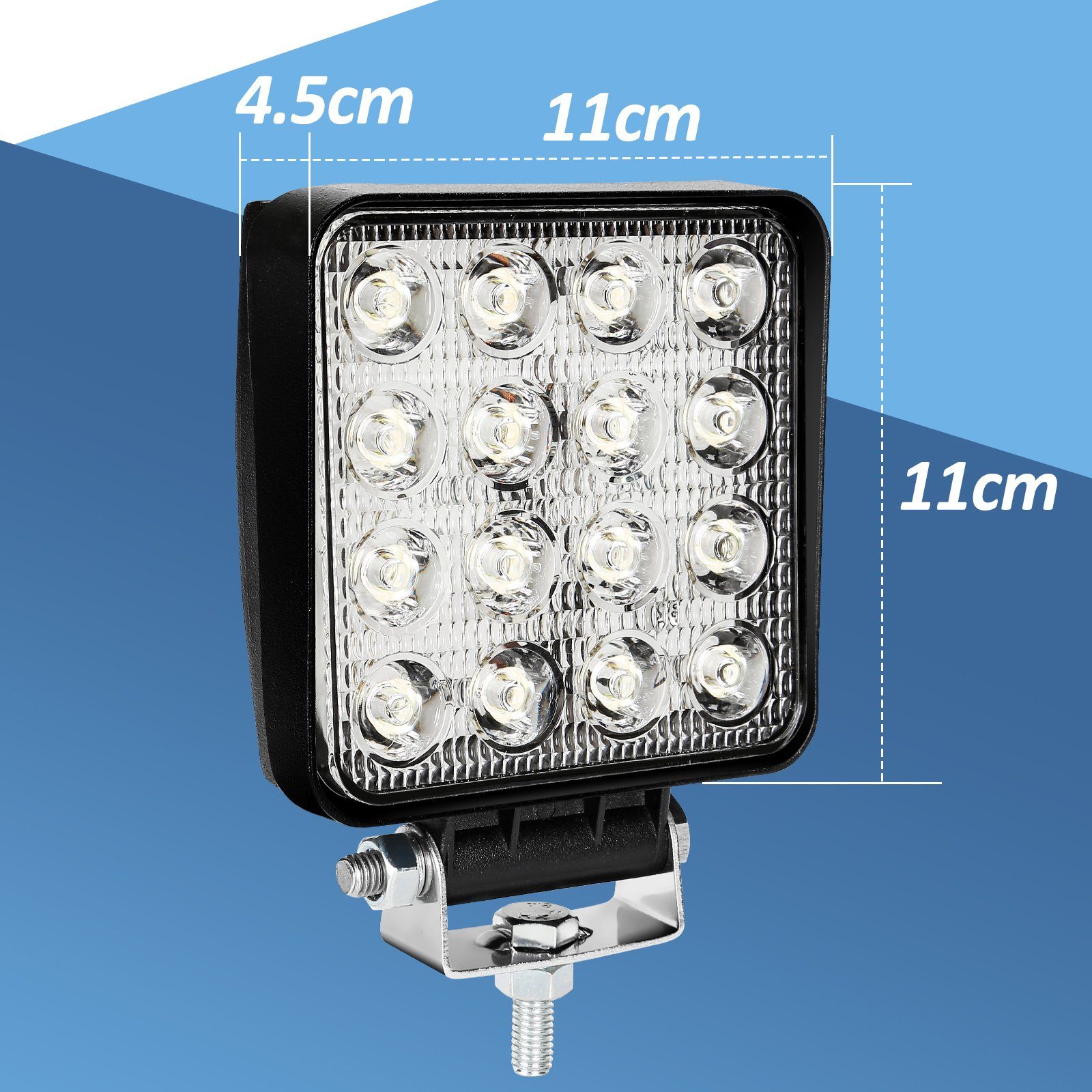 Randaco LED Arbeitsscheinwerfer, 4x 18W Scheinwerfer 12v LED  Zusatzscheinwerfer für Traktor, Auto, Offroad, LKW, SUV, LED