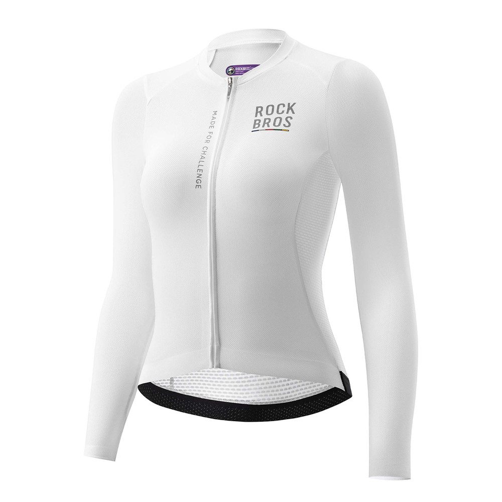 ROCKBROS Radtrikot Rennradtrikot Fahrradtrikot Langarmtrikot (Spar-Set, 1-tlg., 58 cm Rückenlänge leicht) reflektierend, 3 Rückentaschen, atmungsaktiv