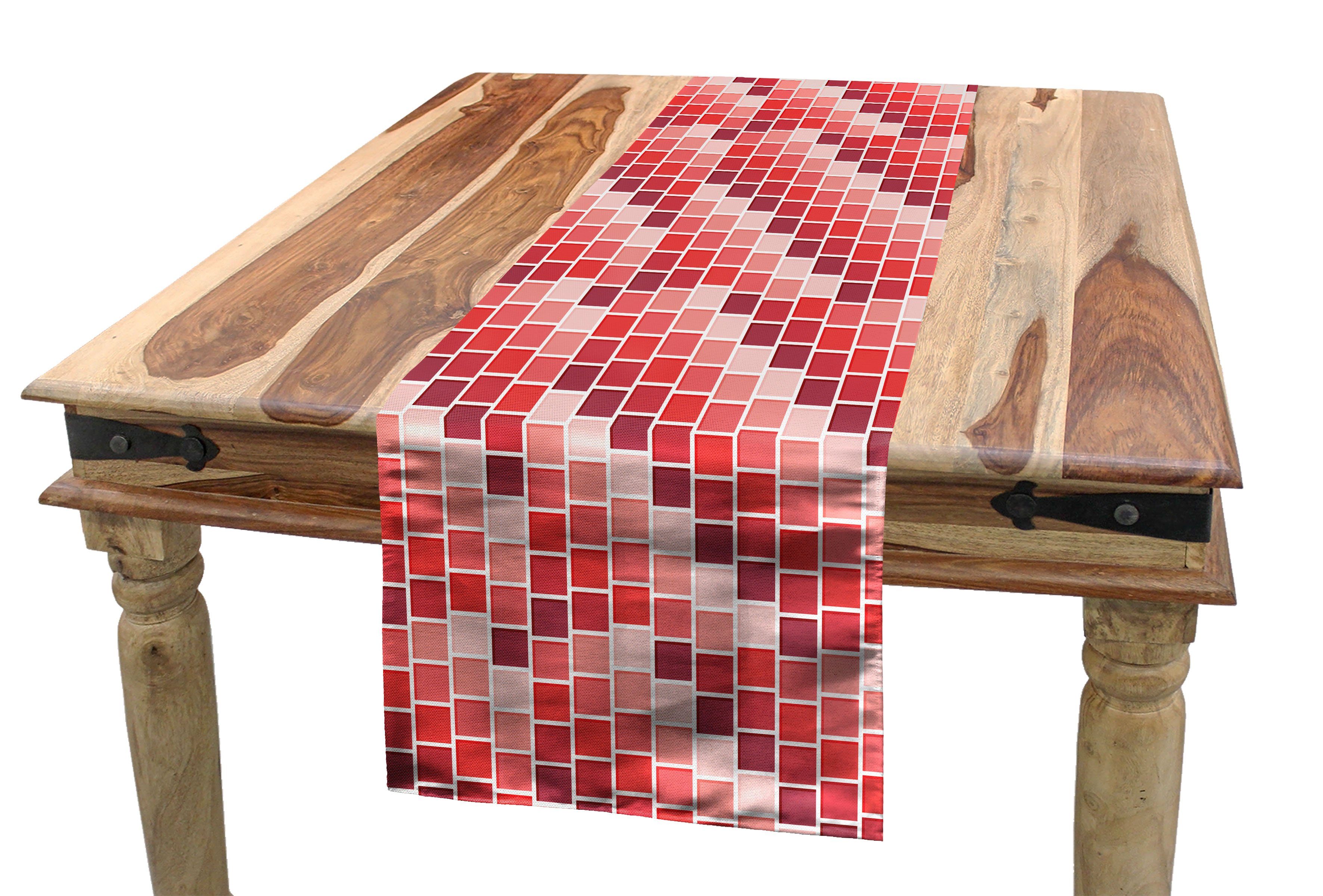 Abakuhaus Esszimmer Tischläufer Bunt Rechteckiger Rechteck Quadratisch Tischläufer, Dekorativer Küche Tile