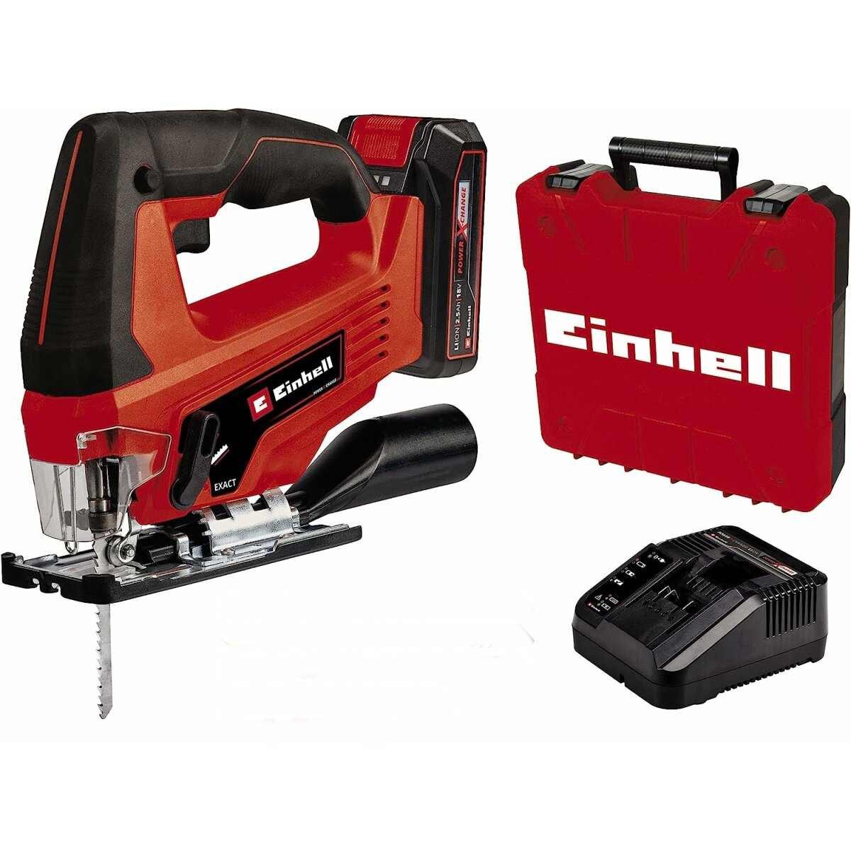 Einhell Akku-Pendelhubstichsäge Stichsäge TC-JS 18V Li, 1x 2,5 Ah Akku, Ladegerät Koffer – Bild 4 von 5