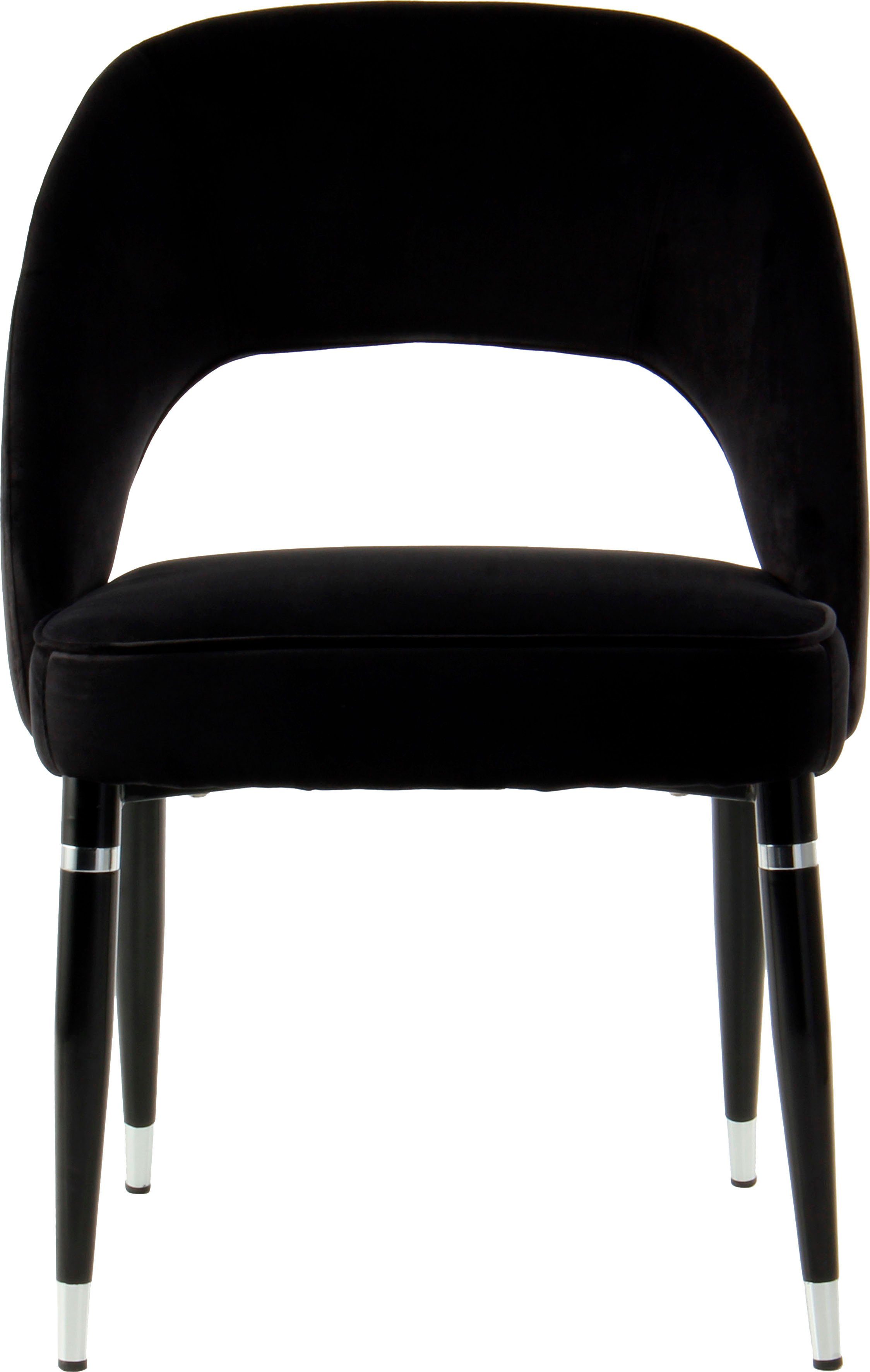 modern Bezug, St), samtweicher Kayoom schwarz Courtney | Polsterstuhl 525 (2 schwarz/silber Stuhl
