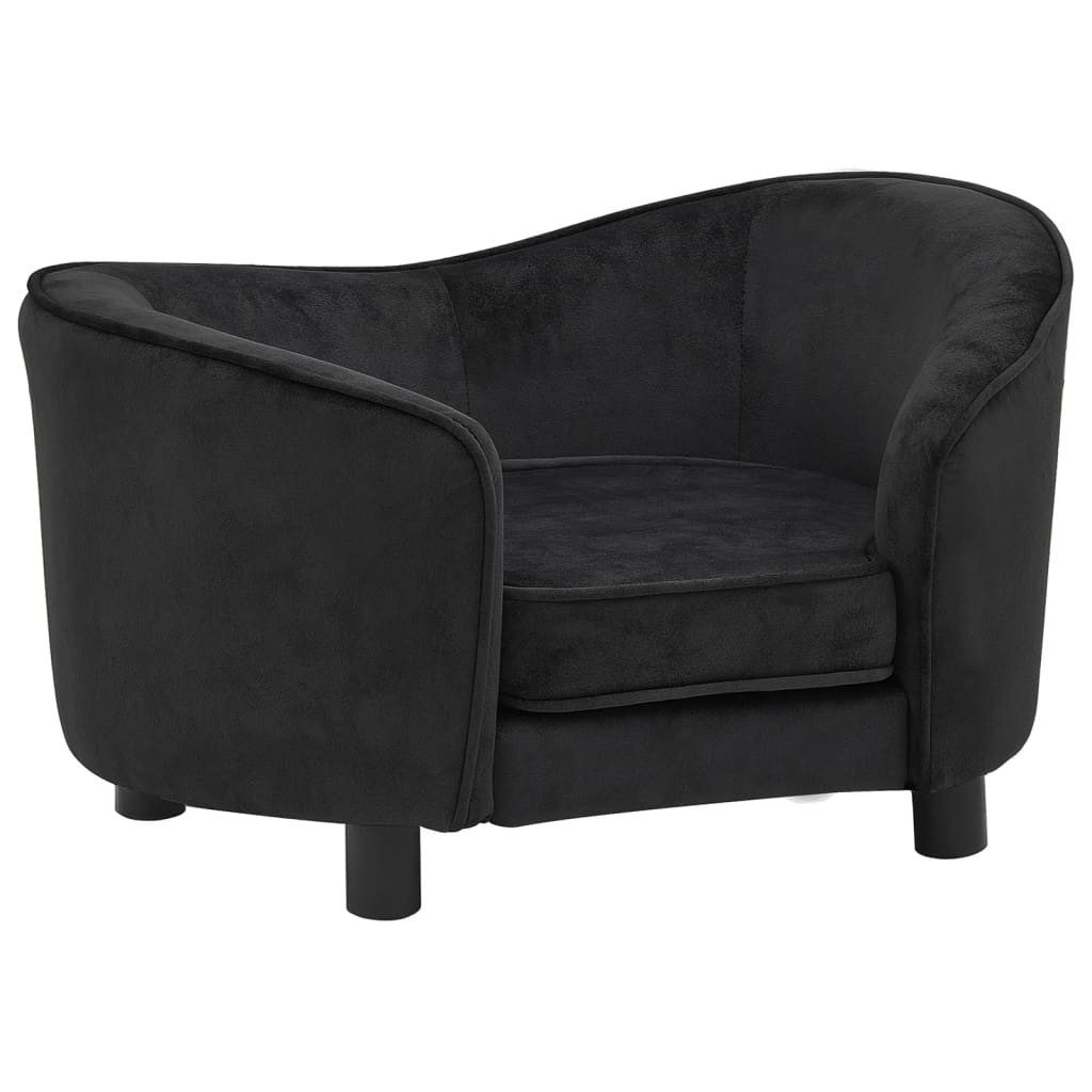 vidaXL Tierbett, Hundesofa Schwarz 69x49x40 cm Plüsch