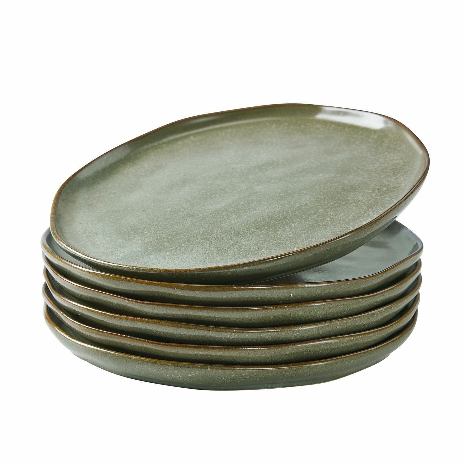 Mirabeau Geschirr-Set Teller 6er Set Biarré türkis/braun, Steinzeug