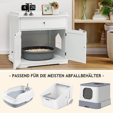 KOMFOTTEU Katzentoilette 3 in 1 Katzentoilettengehäuse, 76 x 53 x 73,5 cm