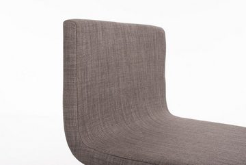 TPFLiving Barhocker Lima (mit Fußstütze - höhenverstellbar - Hocker für Theke & Küche), 360° drehbar - Edelstahl - Sitzfläche: Stoff Grau