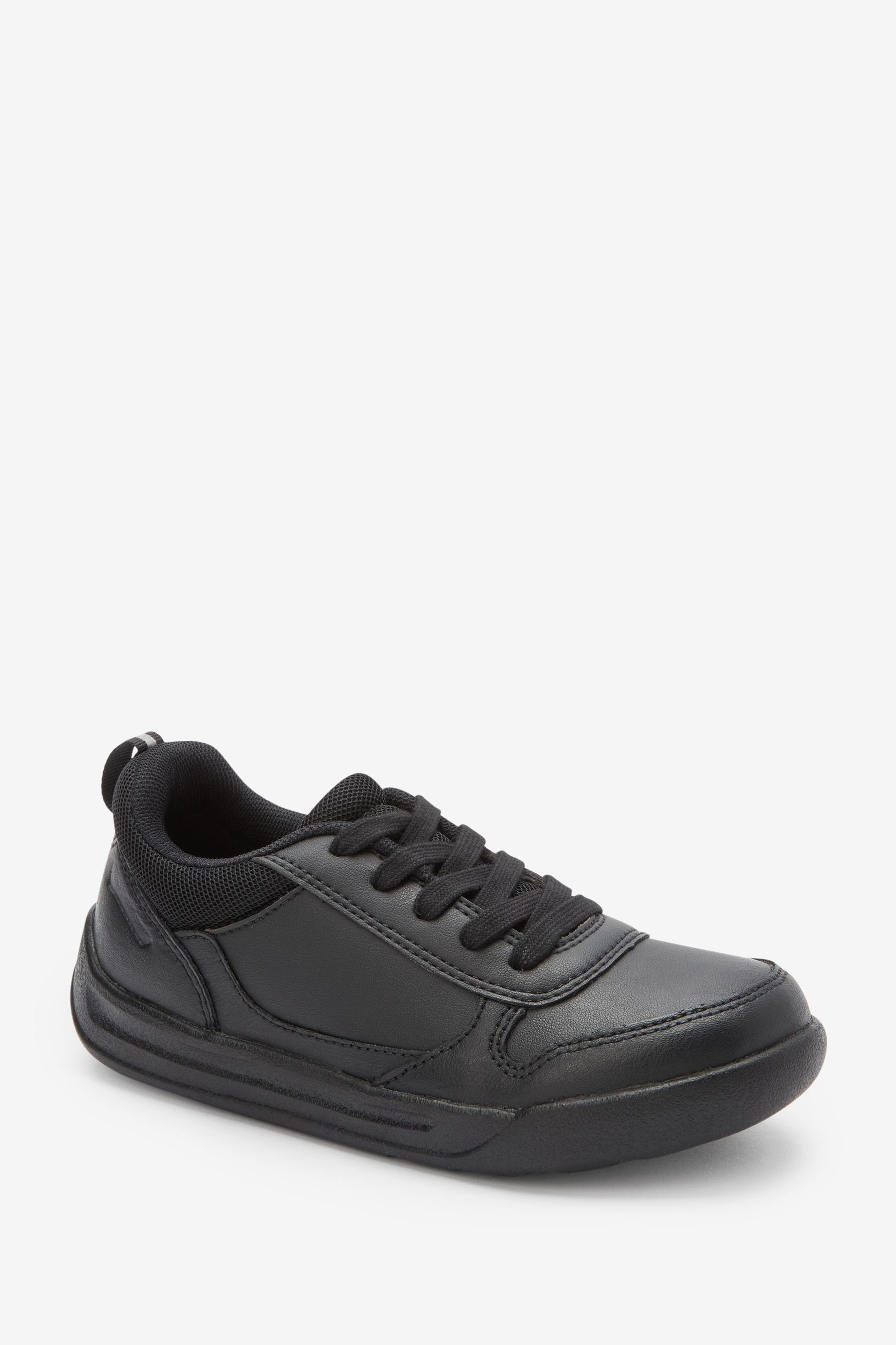 Next Extraweit aus (1-tlg) Leder Schulturnschuhe Lace-Up Black – Sneaker