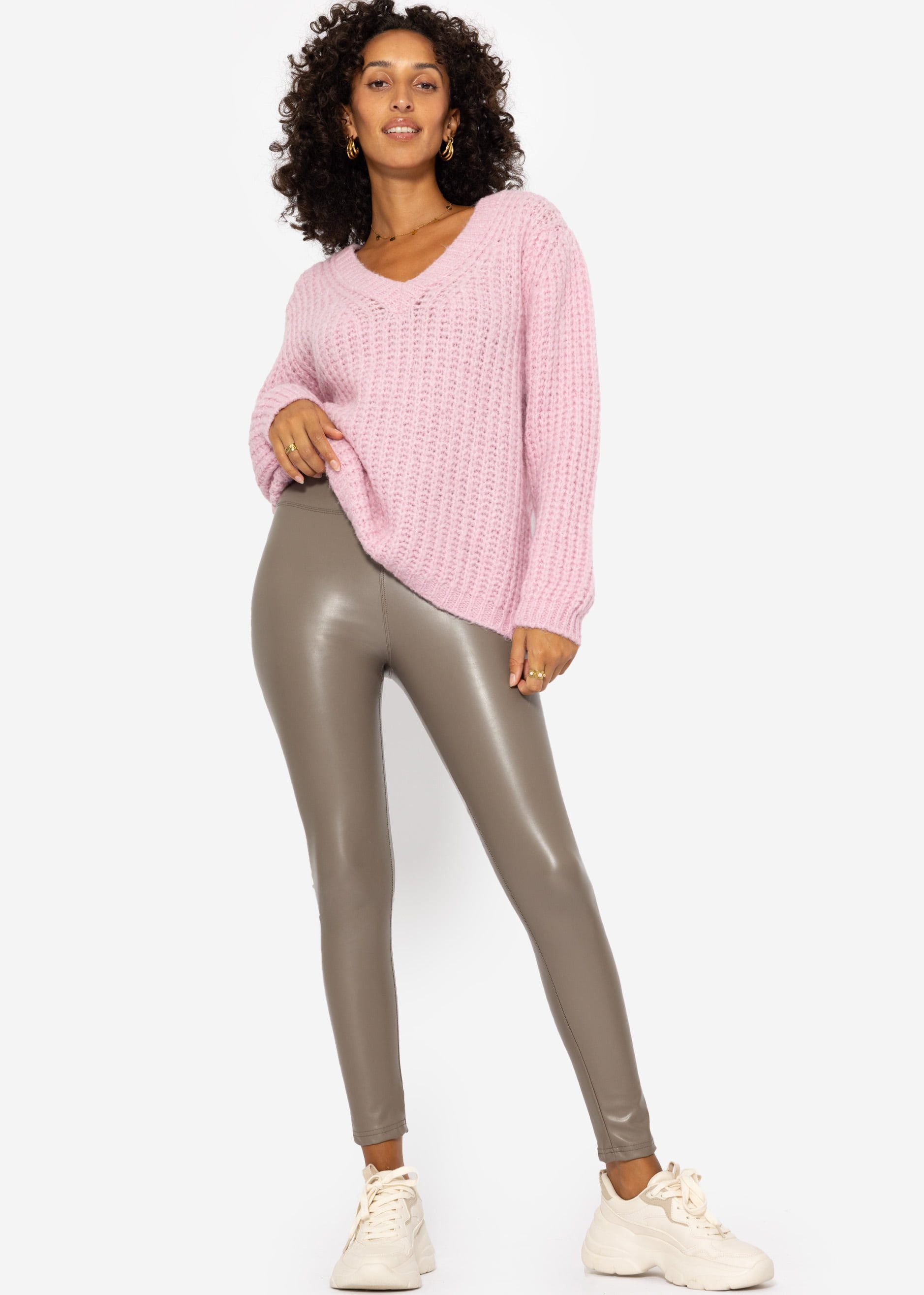 SASSYCLASSY Lederhose Highwaist Thermoleggings Damen in günstig online kaufen