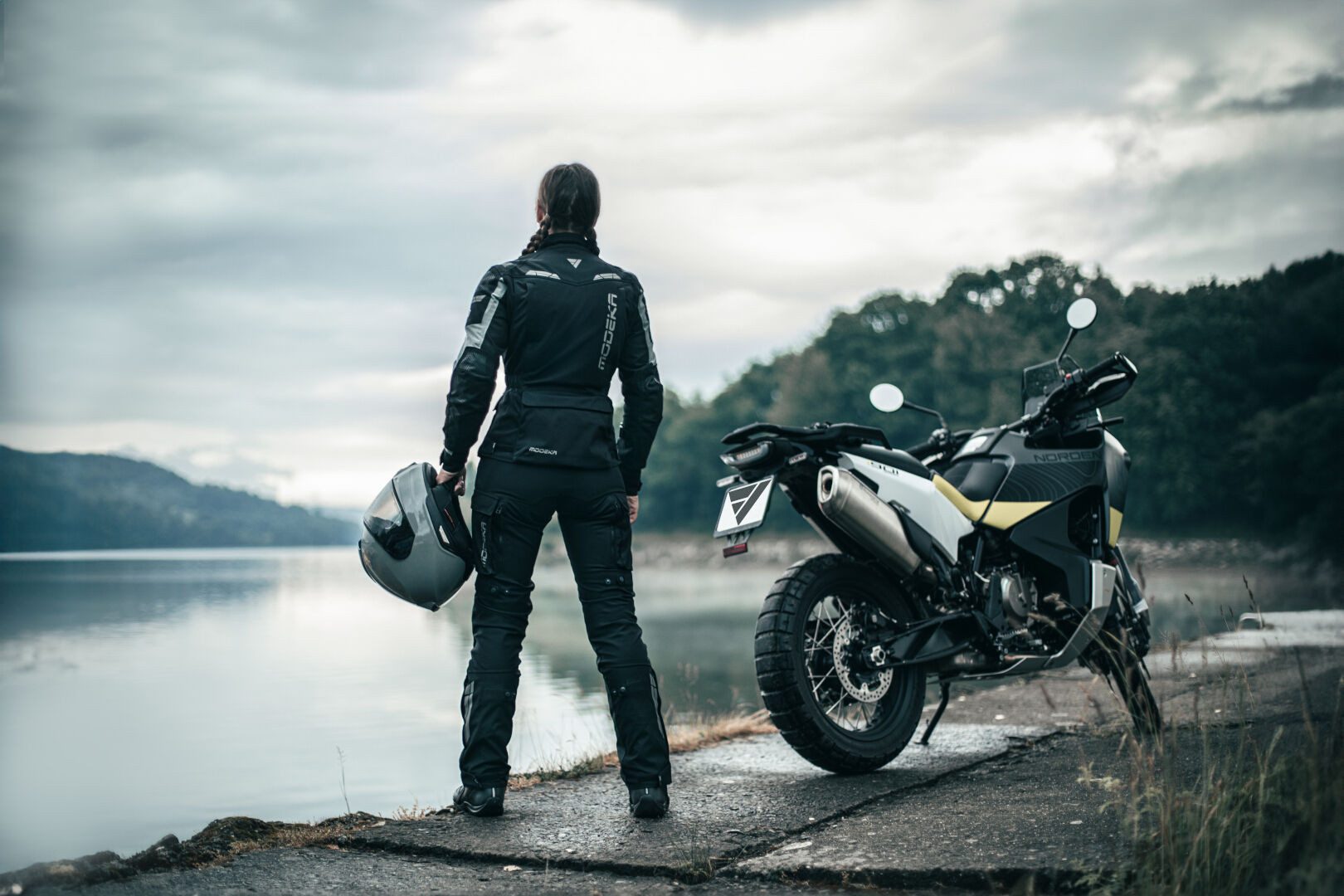 Modeka Motorradhose Hydron wasserdichte Damen Motorrad Textilhose Knieprotektoren enthalten,herausnehmbare Membrane,wasserdicht