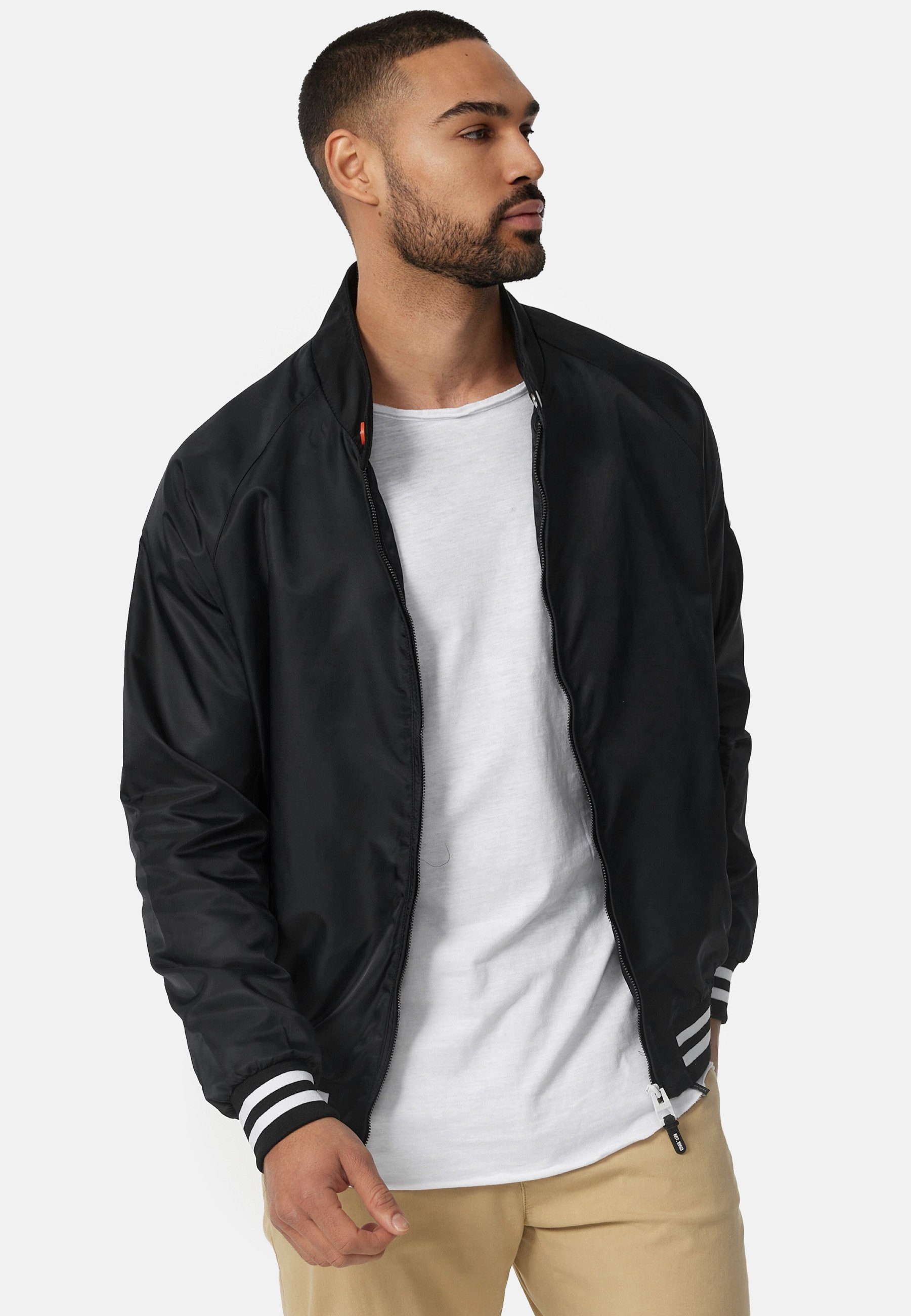 Indicode Sommerjacke Herren Ayser Übergangsjacke Herrenjacke mit Stehkragen & gerippten Arm-und Saumabschluss