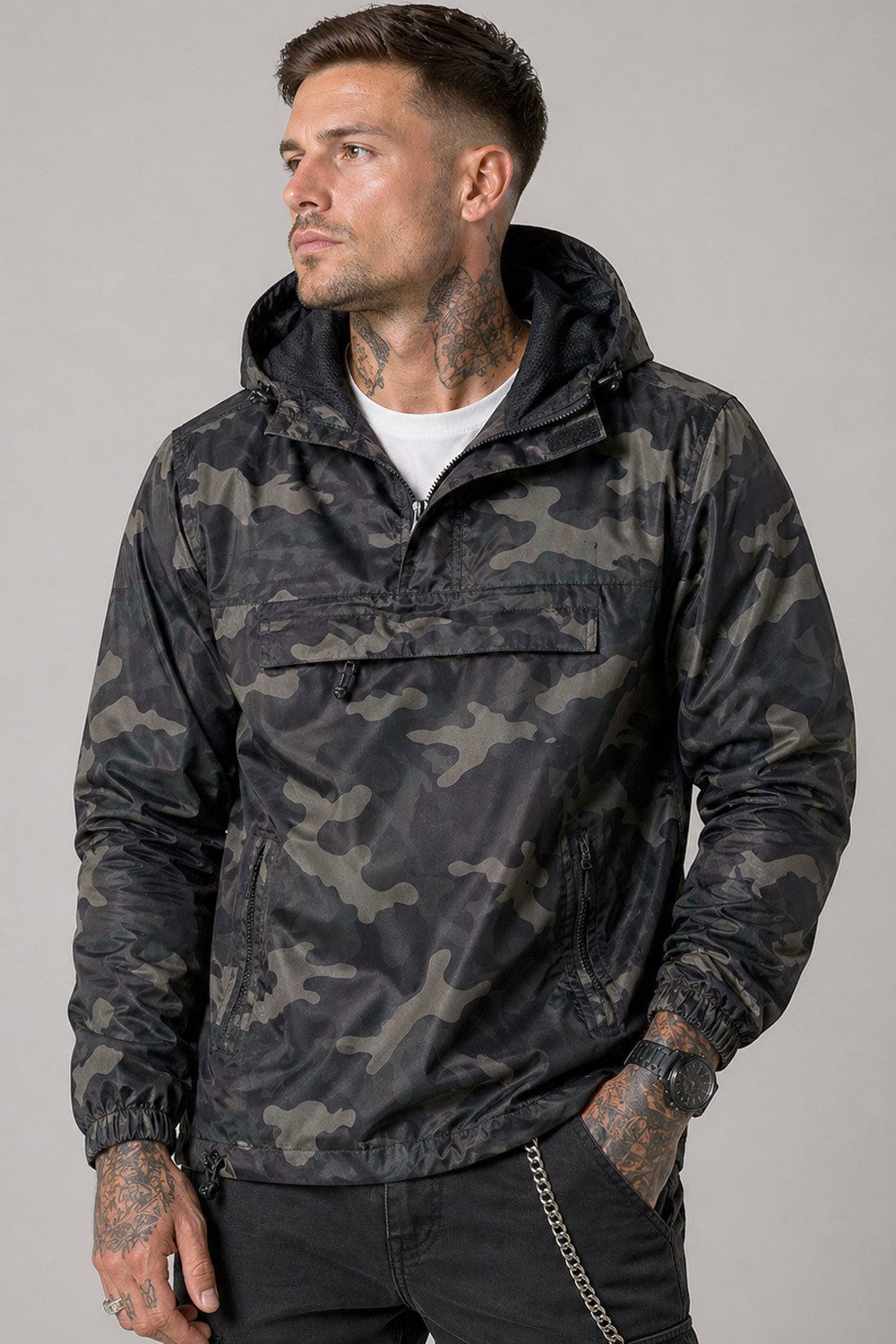 Brandit Allwetterjacke Herren Sommer Windbreaker Jacke US Version Perfekte Passform Hochwertige Verarbeitung,Wasserabweisend
