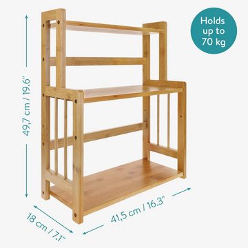 Navaris Gewürzregal 3-stöckiges Gewürzregal aus Bambus - vielseitiger Organizer, 1-tlg.