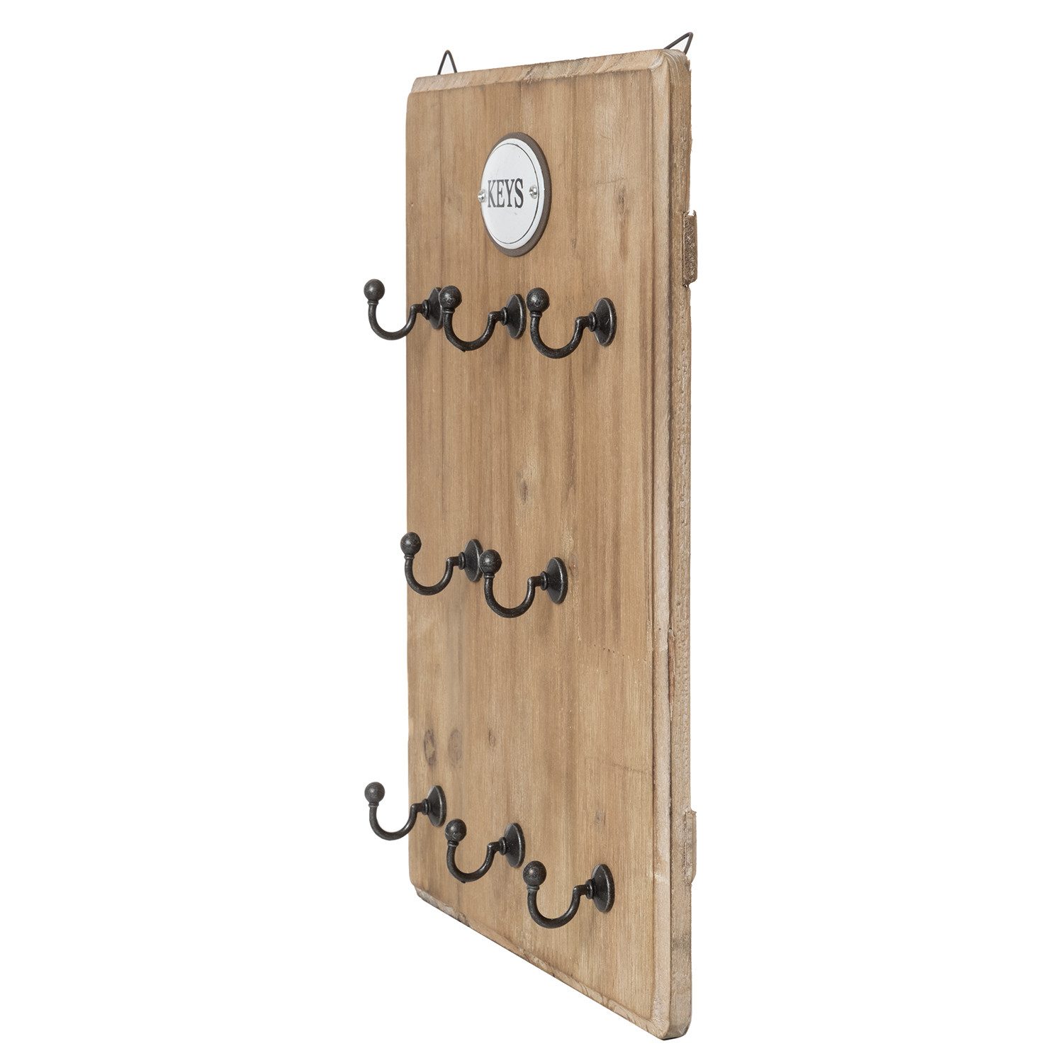Moritz Schlüsselbrett 25x33cm Keys 8 Haken braun, Schlüsselkasten Vintage Schlüsselbox Schlüsselleiste Schlüsselhaken – Bild 5 von 5