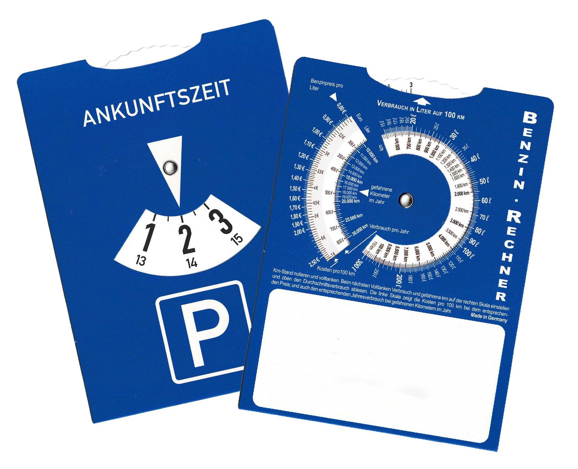 Best Offer Parkscheibe Parkscheibe mit Benzinrechner