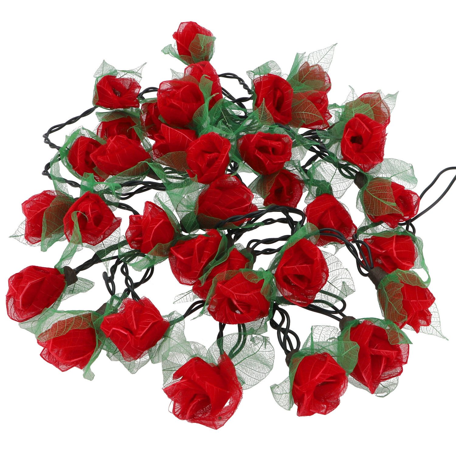 Guru-Shop LED-Lichterkette Blüten LED Lichterkette mit Schalter - 35 Stk..