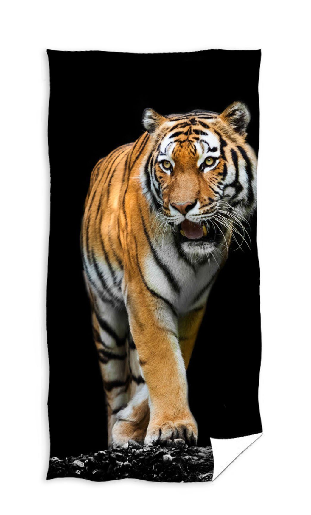 Carbotex Strandtuch Tiger Badetuch Handtuch Strandtuch 70 x 140 cm