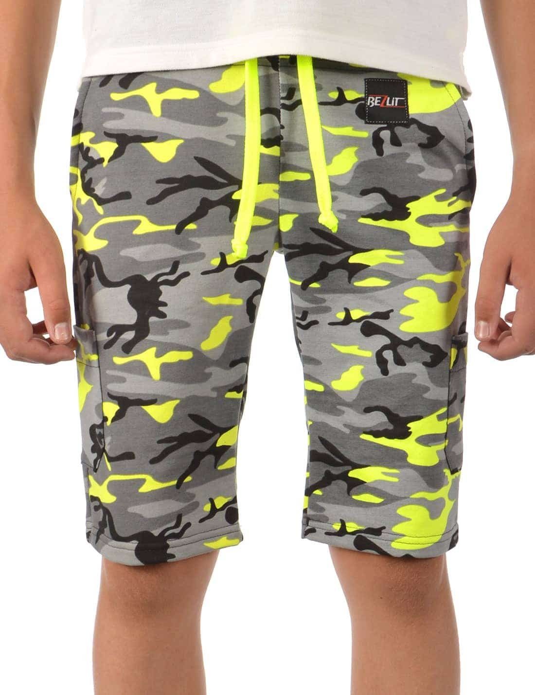 (1-tlg) BEZLIT Shorts Stoff Camouflage Gelb Jungen Cargoshorts Uni Casual Camouflage Kinder