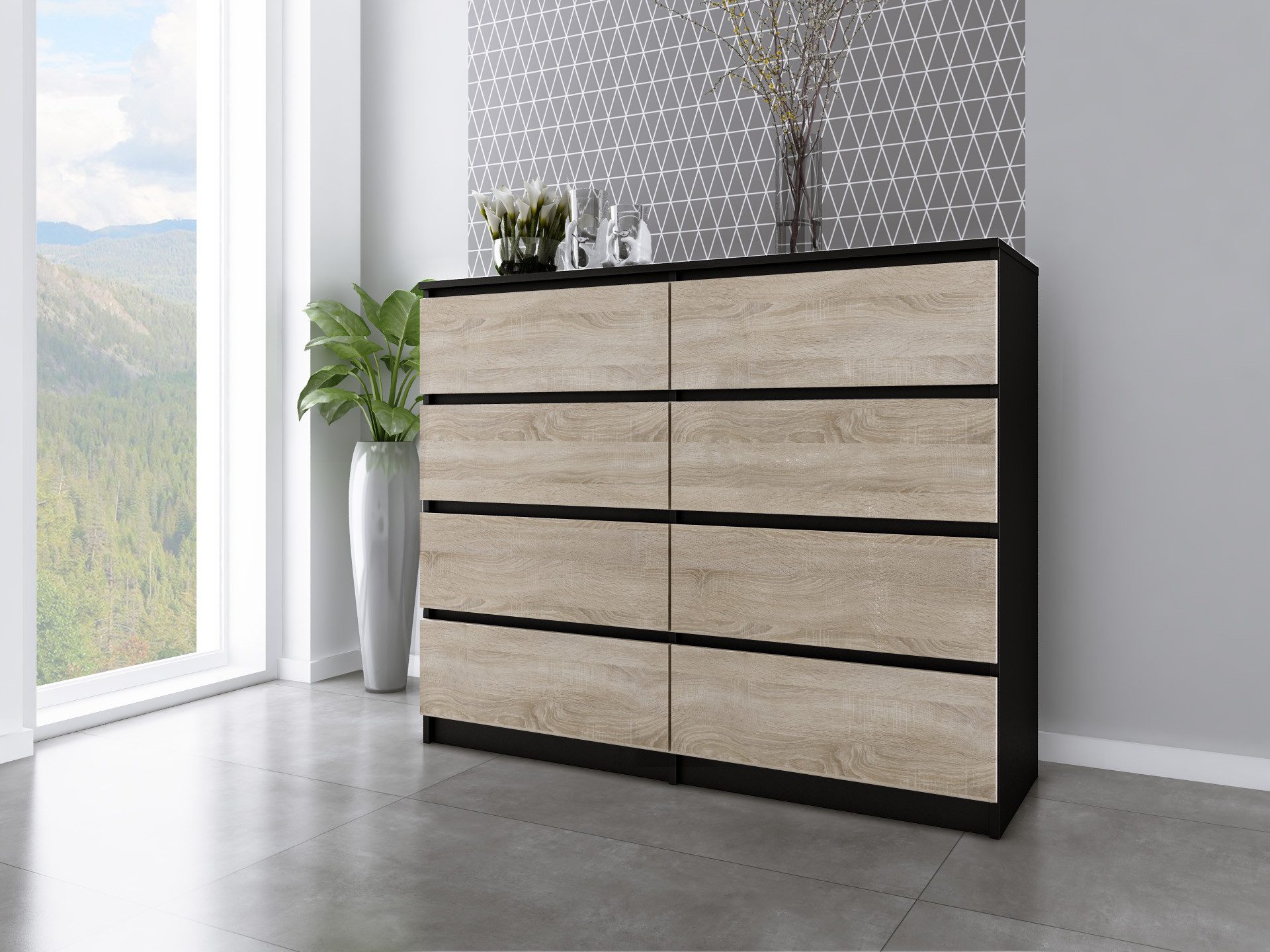 Faizee Möbel Schubkastenkommode ZOE Kommode mit 8 Schubladen - Modernes Design für Ihre Wohnräume