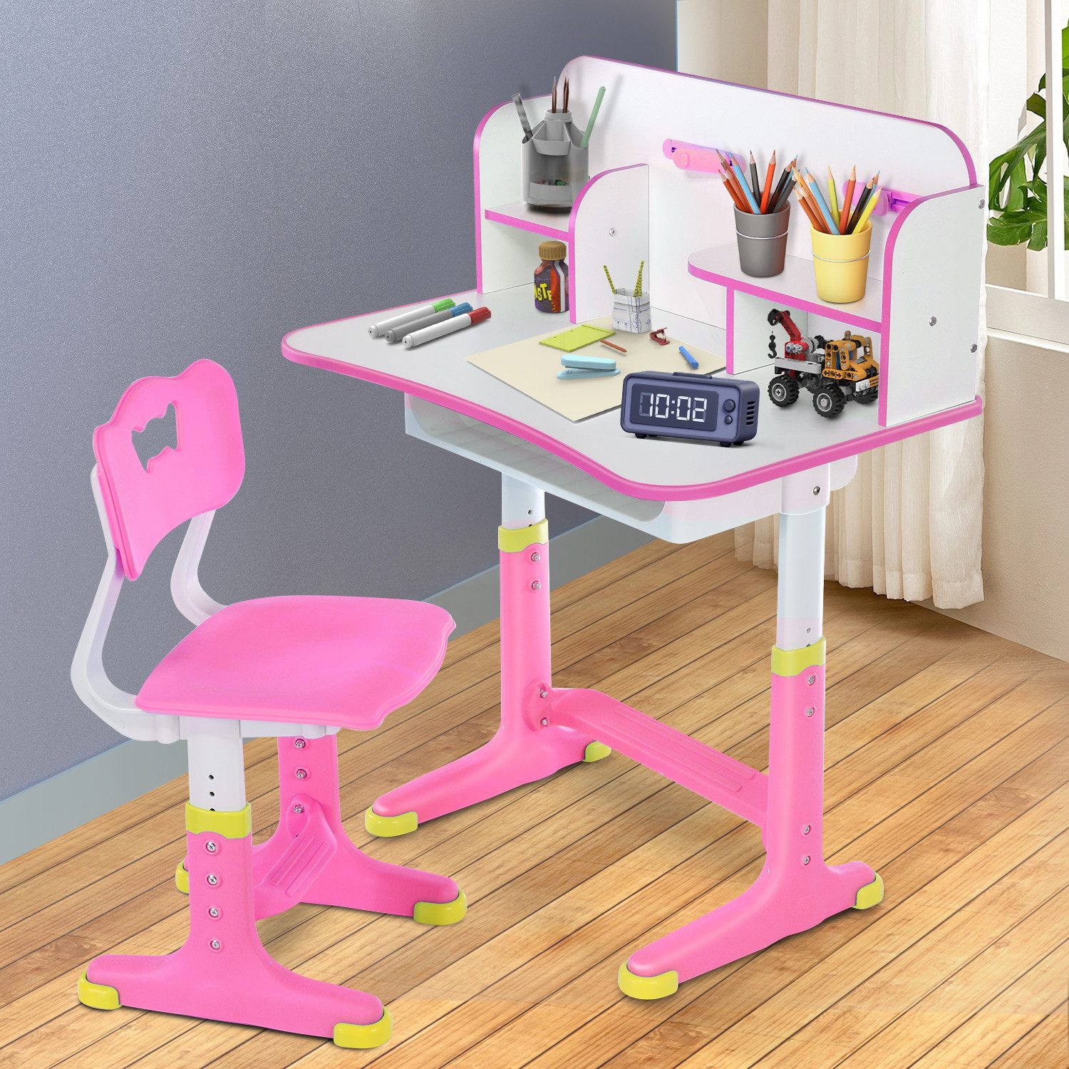 WILGOON Kinderschreibtisch Schreibtisch und Stuhl-Set für Kinder, Höhenvers günstig online kaufen