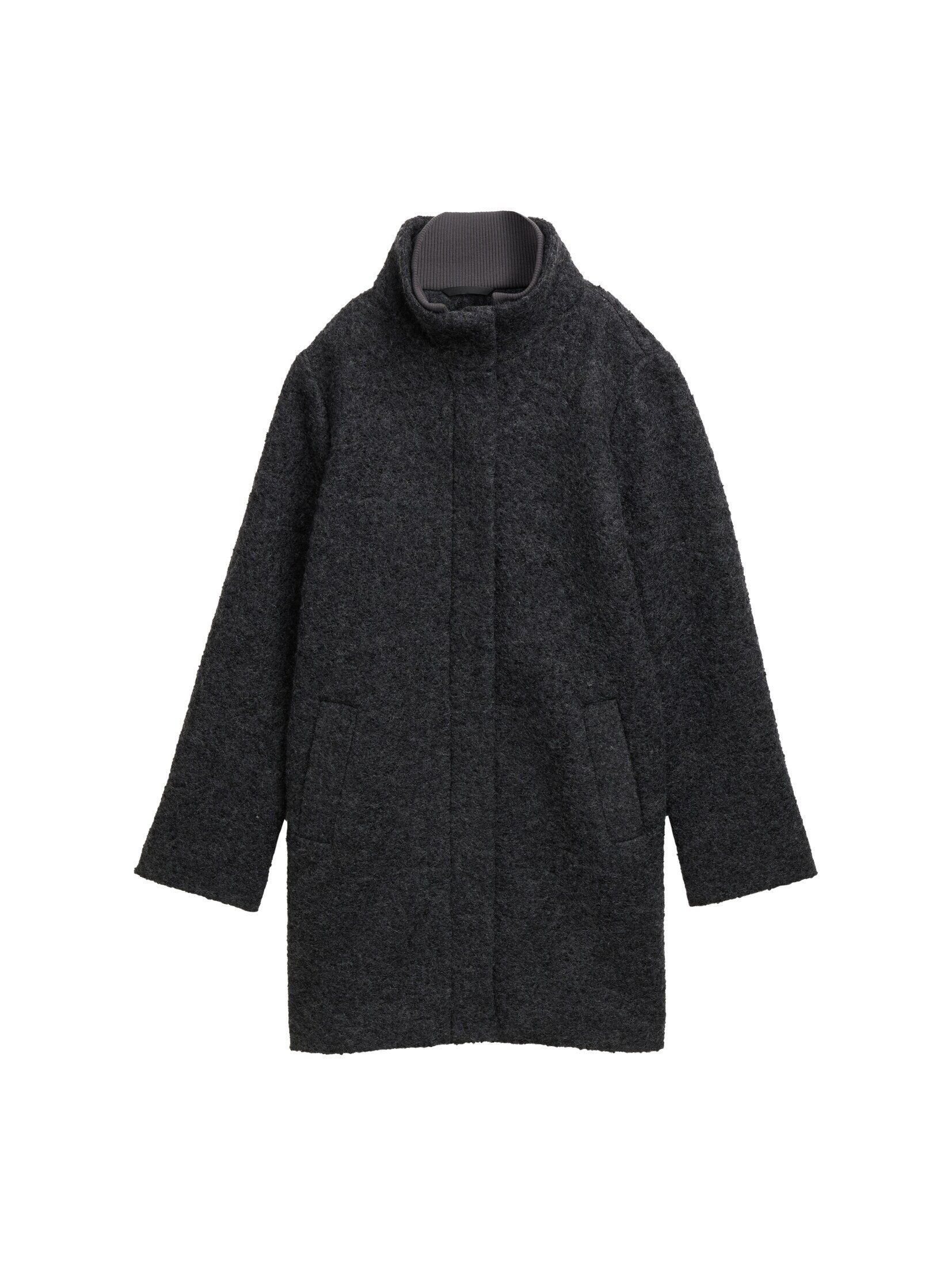 TOM TAILOR Denim Kurzmantel Jacken Bouclé Wollmantel mit Stehkragen