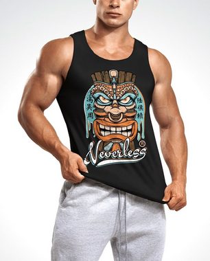Neverless Tanktop Herren Tank-Top Tiki Maske Totem Figur Hawaii Muskelshirt Muscle Shirt Neverless® mit Print