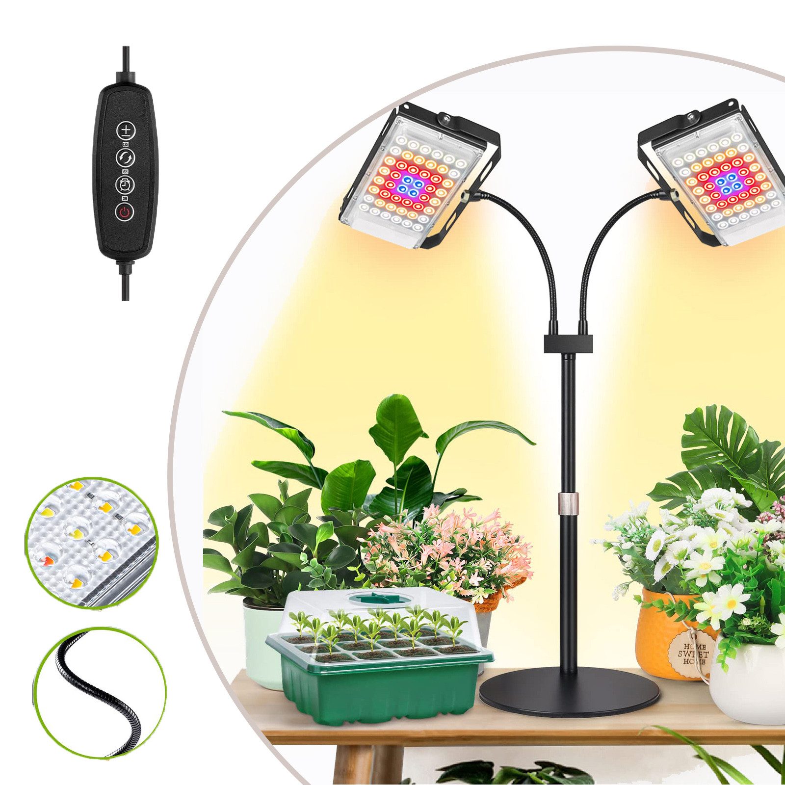 Jibenhome Pflanzenlampe Vollspektrums Pflanzenlicht, Dimmbar Wachstumslicht günstig online kaufen