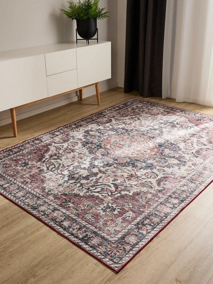benuta Teppich George, rechteckig, Höhe: 5 mm, Vintage-Look, Kurzflor, Teppich Wohnzimmer, Schlafzimmer, Waschbar