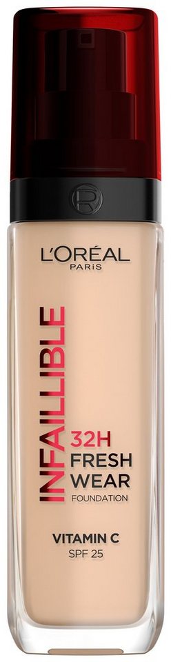 L'ORÉAL PARIS Foundation INFAILLIBLE 32H FRESH WEAR MAKE-UP FOUNDATION, wirkt bis zu 32 Stunden lang wie frisch aufgetragen