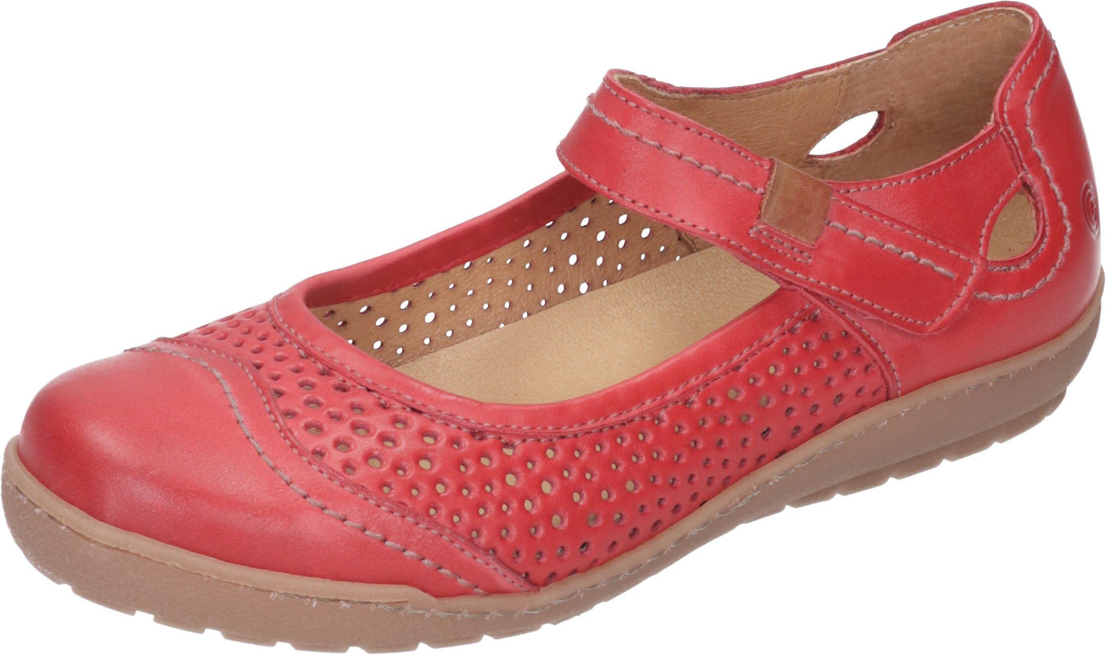 Dr. Brinkmann Klettschuhe Slipper aus echtem Leder rot | Riemchensandalen