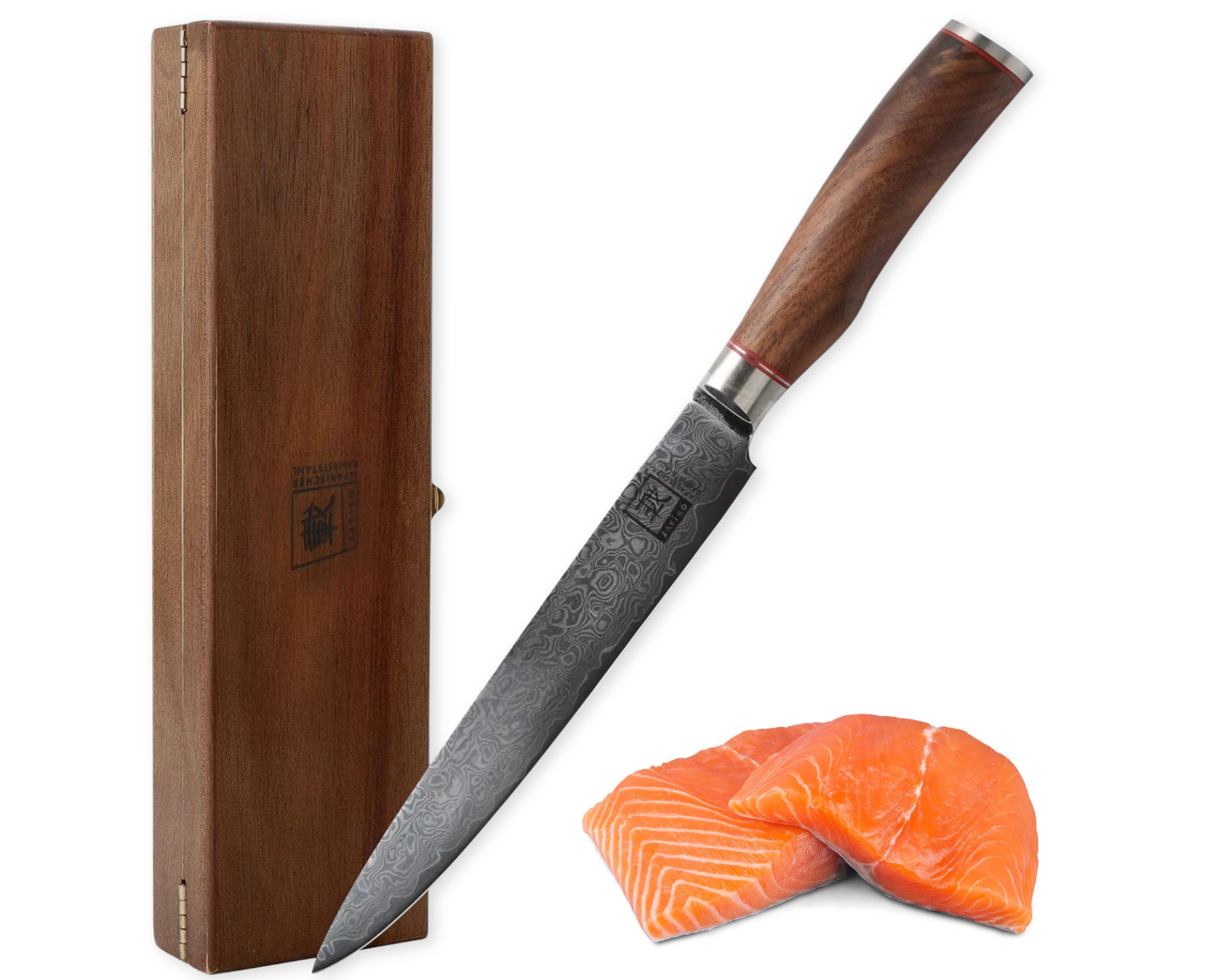 OTTO Fleischmesser Kurumi Damast Tranchier- & Fleischmesser I 20 cm Klinge I Nussbaumgrif