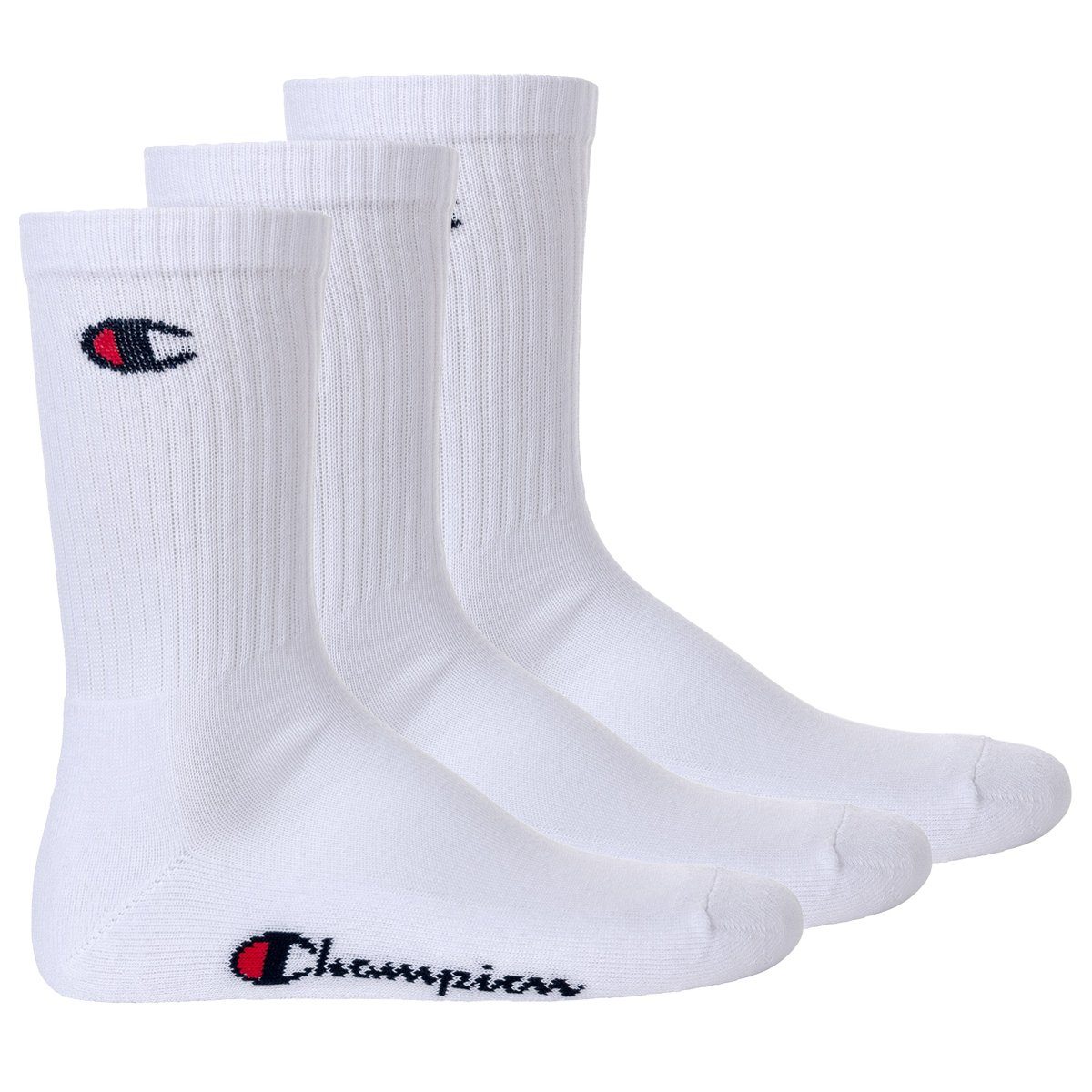 Champion Sportsocken Paar Socken Socken, Weiß Unisex - 3 Crew Basic