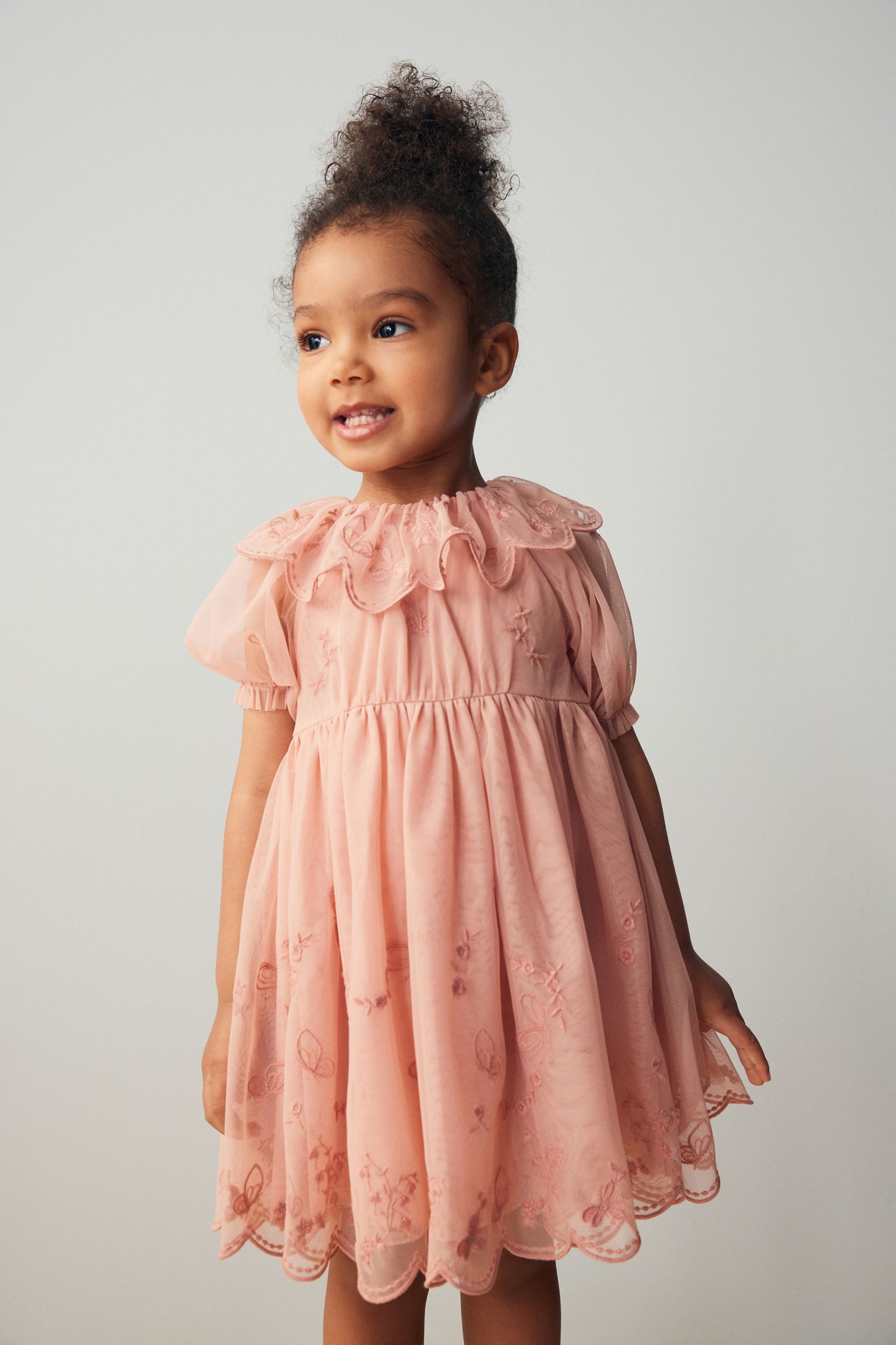 Partykleid Partykleid mit Stickerei und Mesh