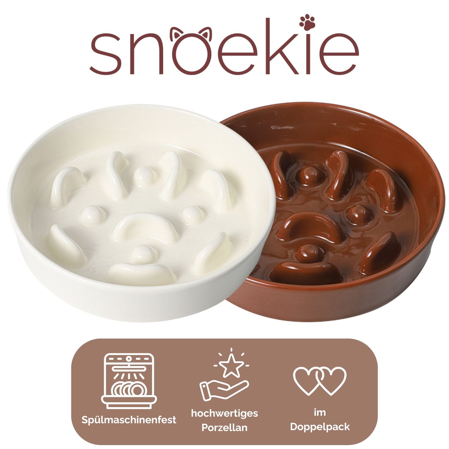 SNOEKIE Napf SNOEKIE Anti-Schling-Napf aus Porzellan für Katzen & kleine Hunde