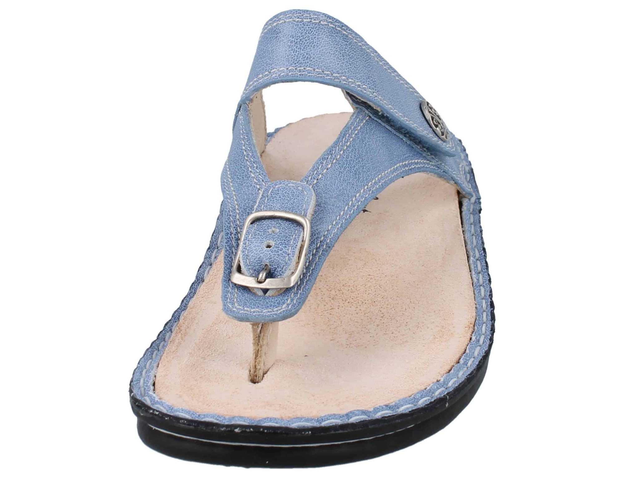 Soft Alexandria Comfort Pantolette blau Finn Zehensteg, gepolstertes Wechselfußbett