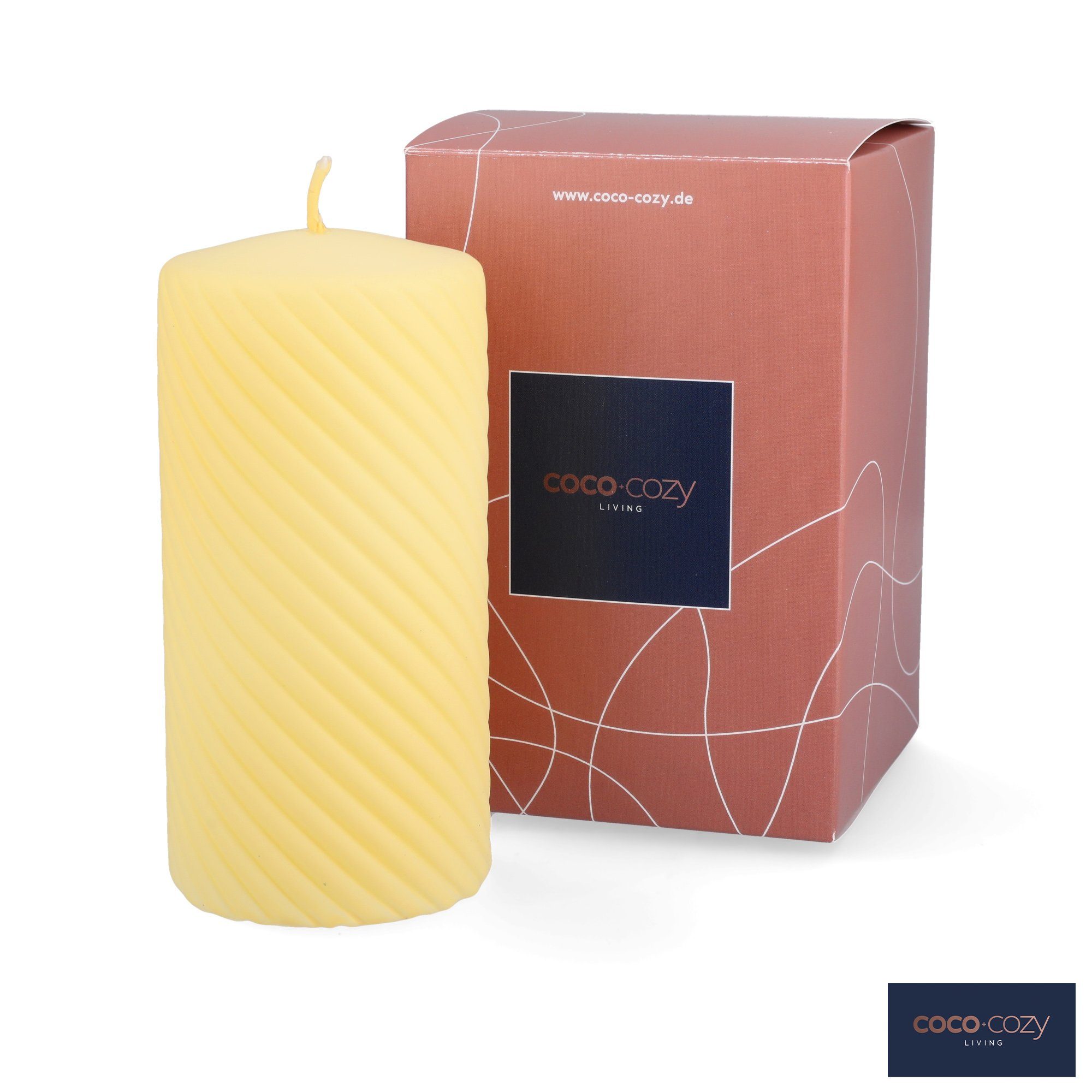 coco+cozy Stumpenkerze Stumpenkerzen Carla - gelb, günstig online kaufen
