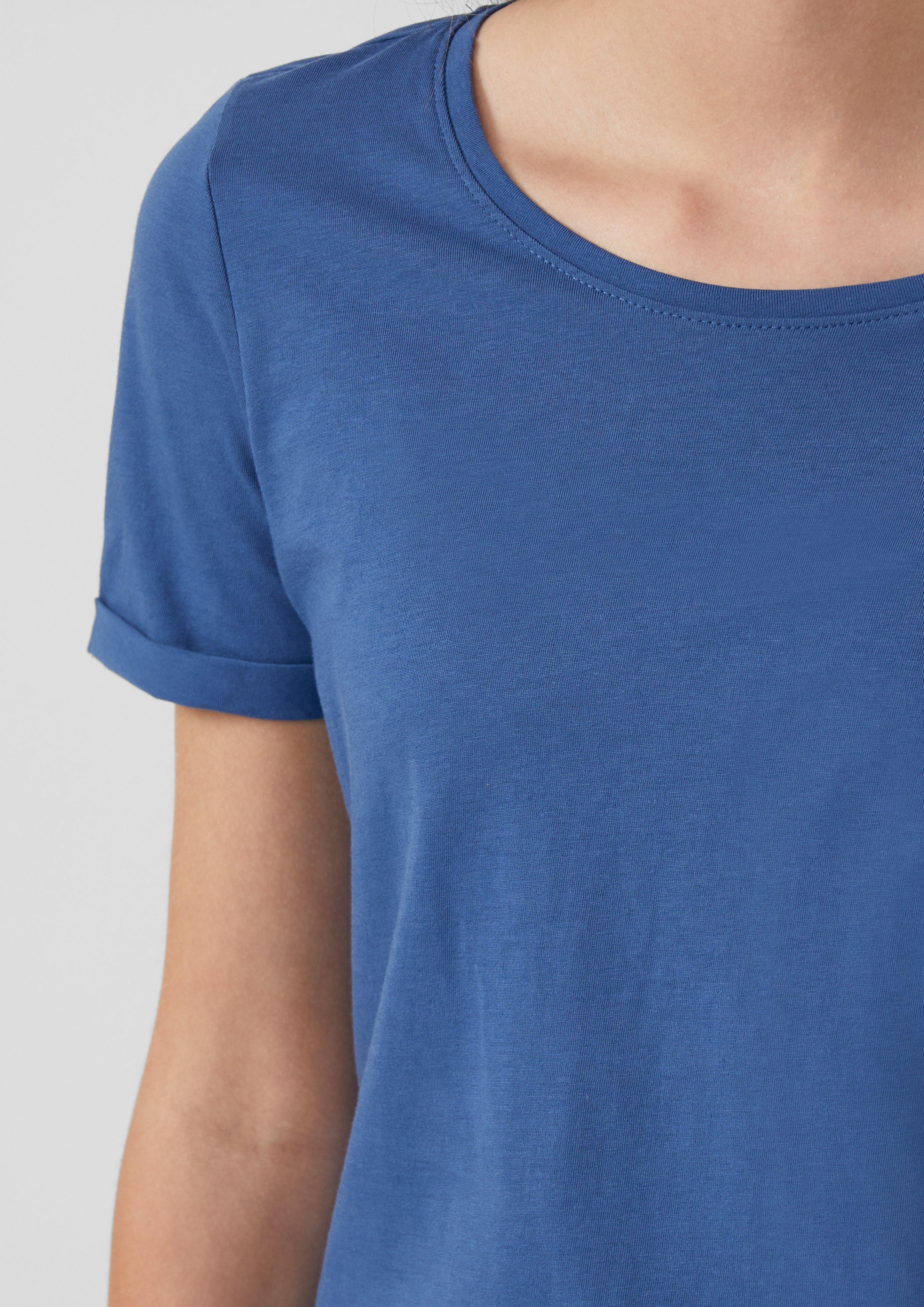 s.Oliver Kurzarmshirt T-Shirt mit Ärmelumschlag günstig online kaufen