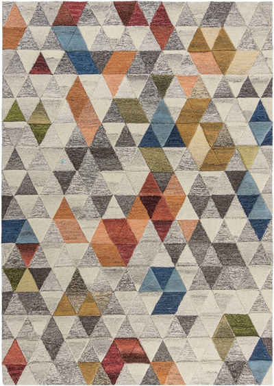 Wollteppich Amari, FLAIR RUGS, rechteckig, Höhe: 10 mm, mit Hoch-Tief-Effekt, aus 100% Wolle, grafische & geometrische Muster