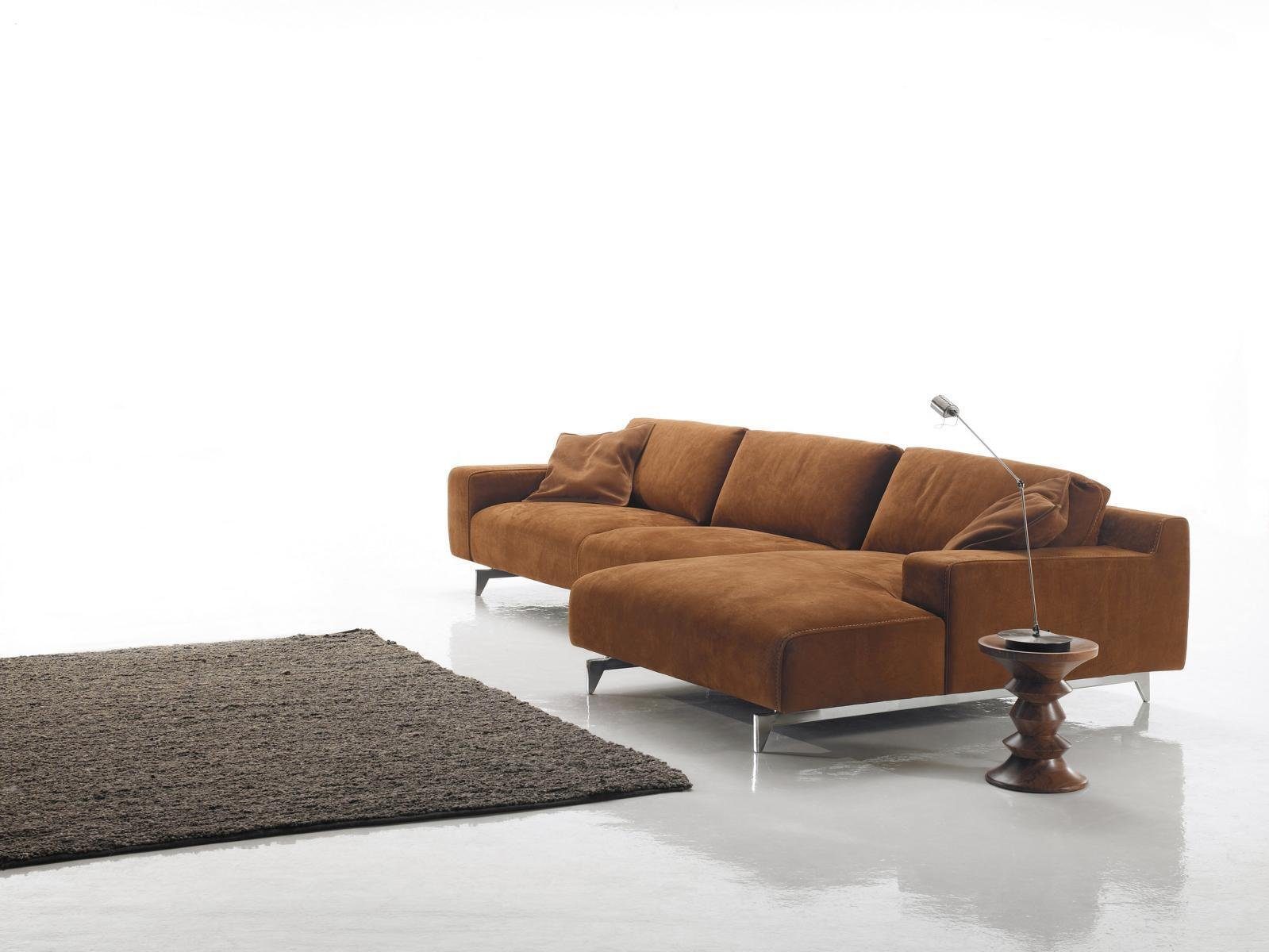 JVmoebel Braun Form Textil L Ecksofa Couch Wohnzimmer Design Sofas Polsterung Ecksofa
