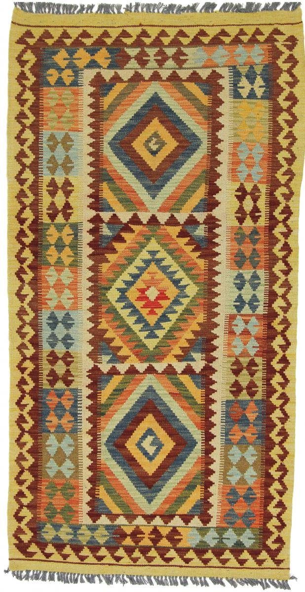 Orientteppich Kelim Afghan 102x199 Handgewebter Orientteppich Läufer, Nain Trading, rechteckig, Höhe: 3 mm