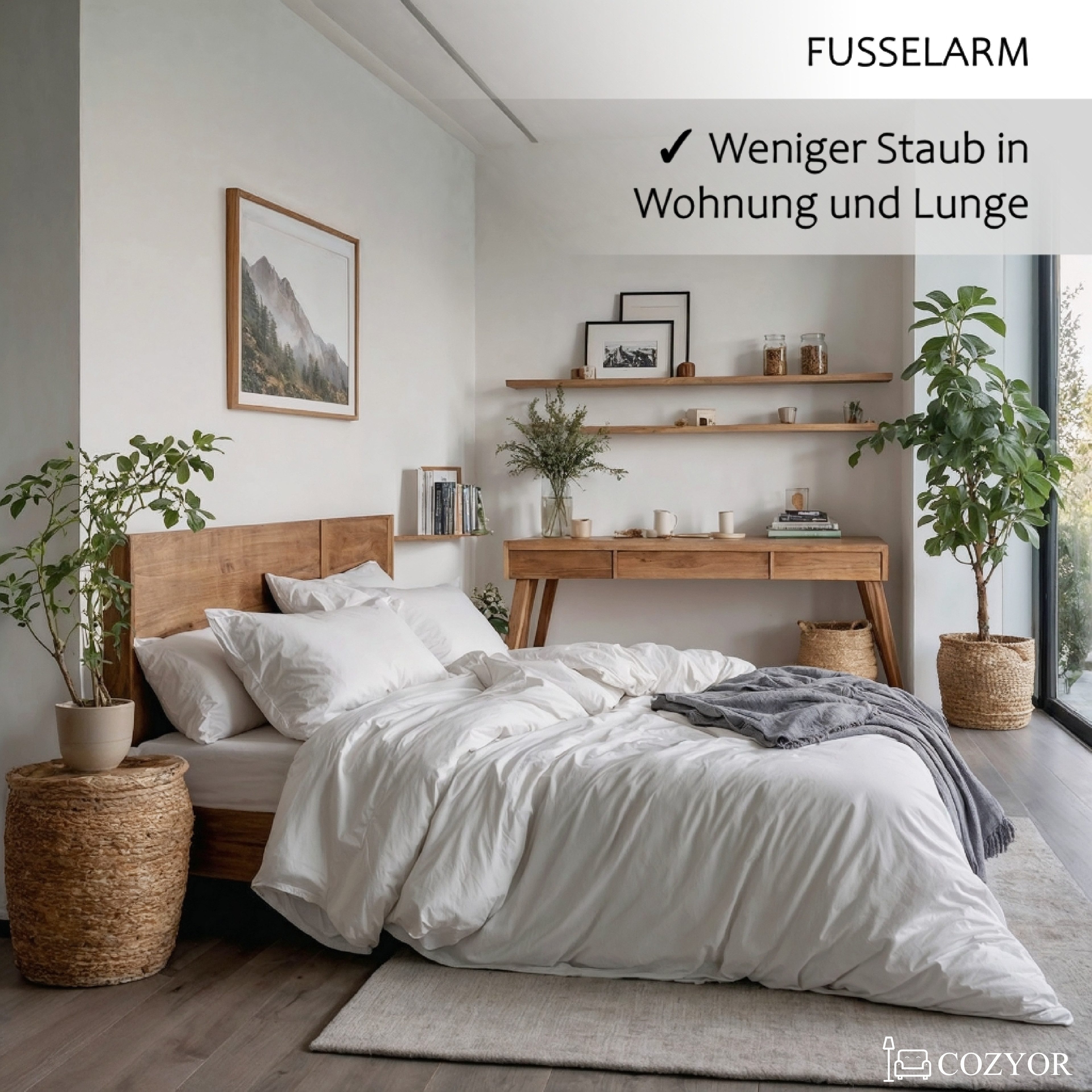 Cozyor Bettwäsche Allergiker Bettwäsche extra weich, 135x200 155x200 155x220 200x200, Mikrofaser, 2 teilig, allergikerfreundlich – Bild 3 von 5