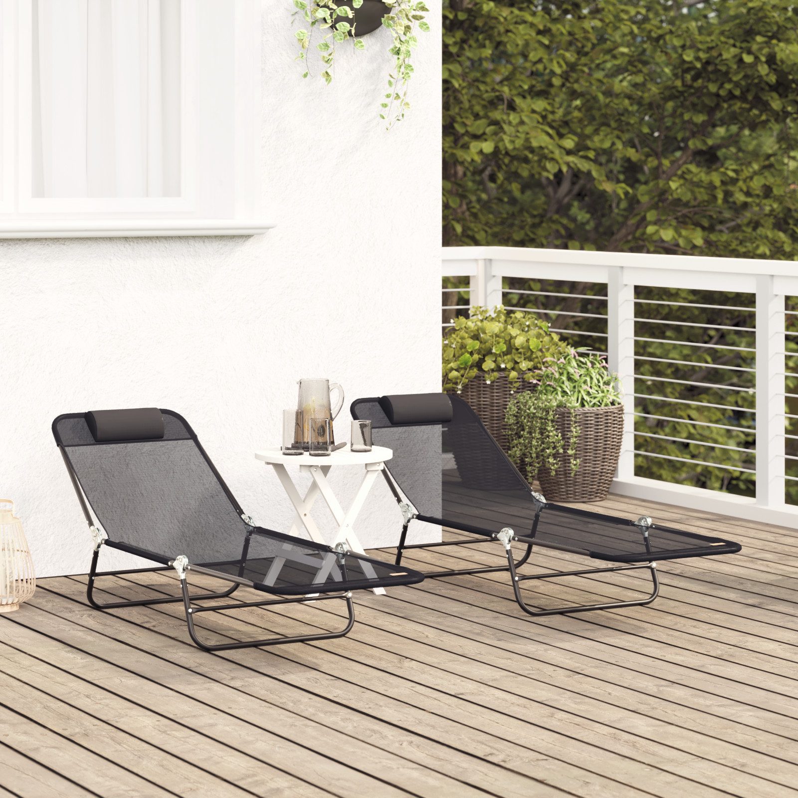 vidaXL Gartenliege 2 Stück Klappbare Sonnenliege günstig online kaufen