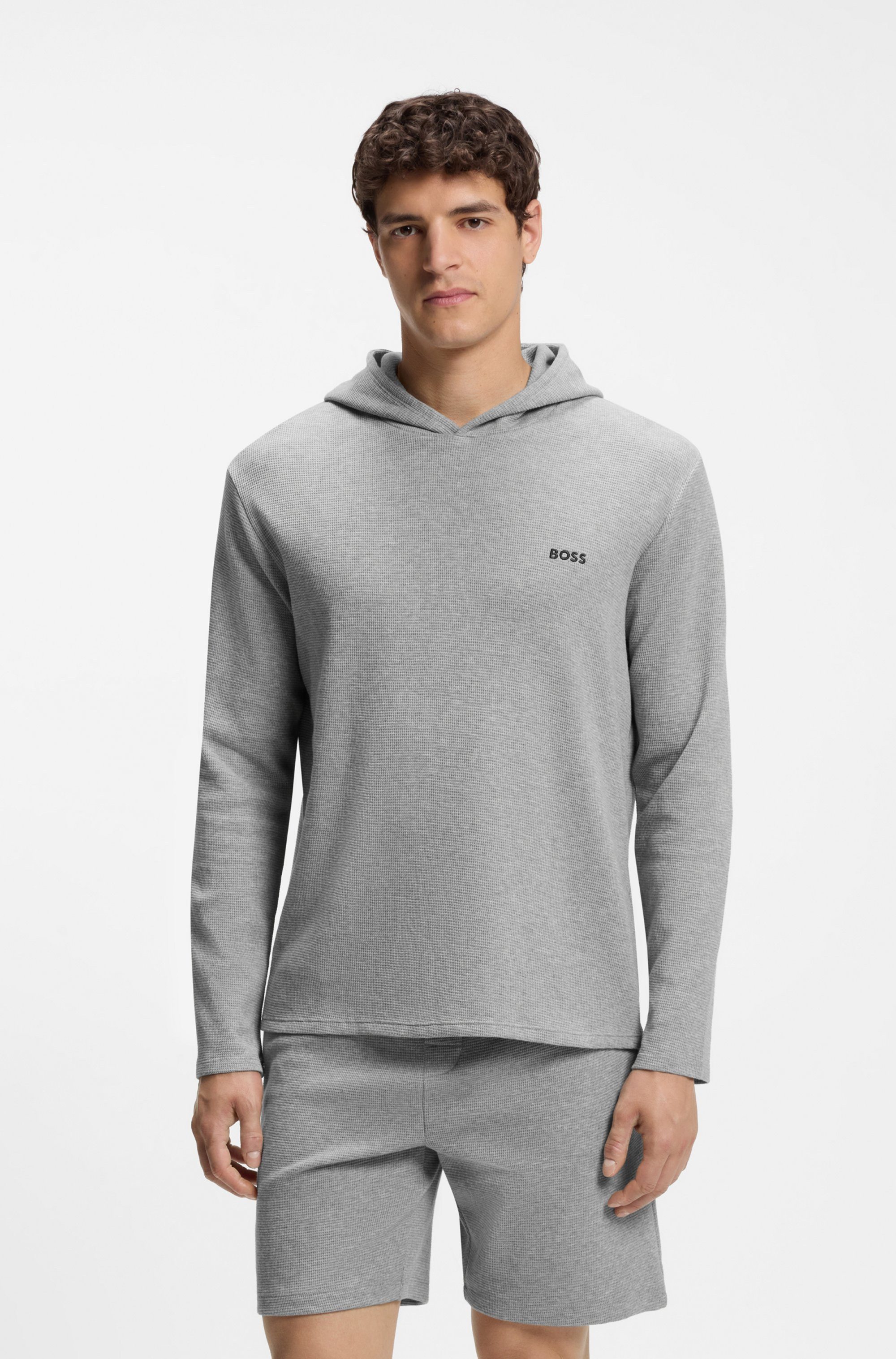 BOSS Hoodie Waffle LS-Shirt H
