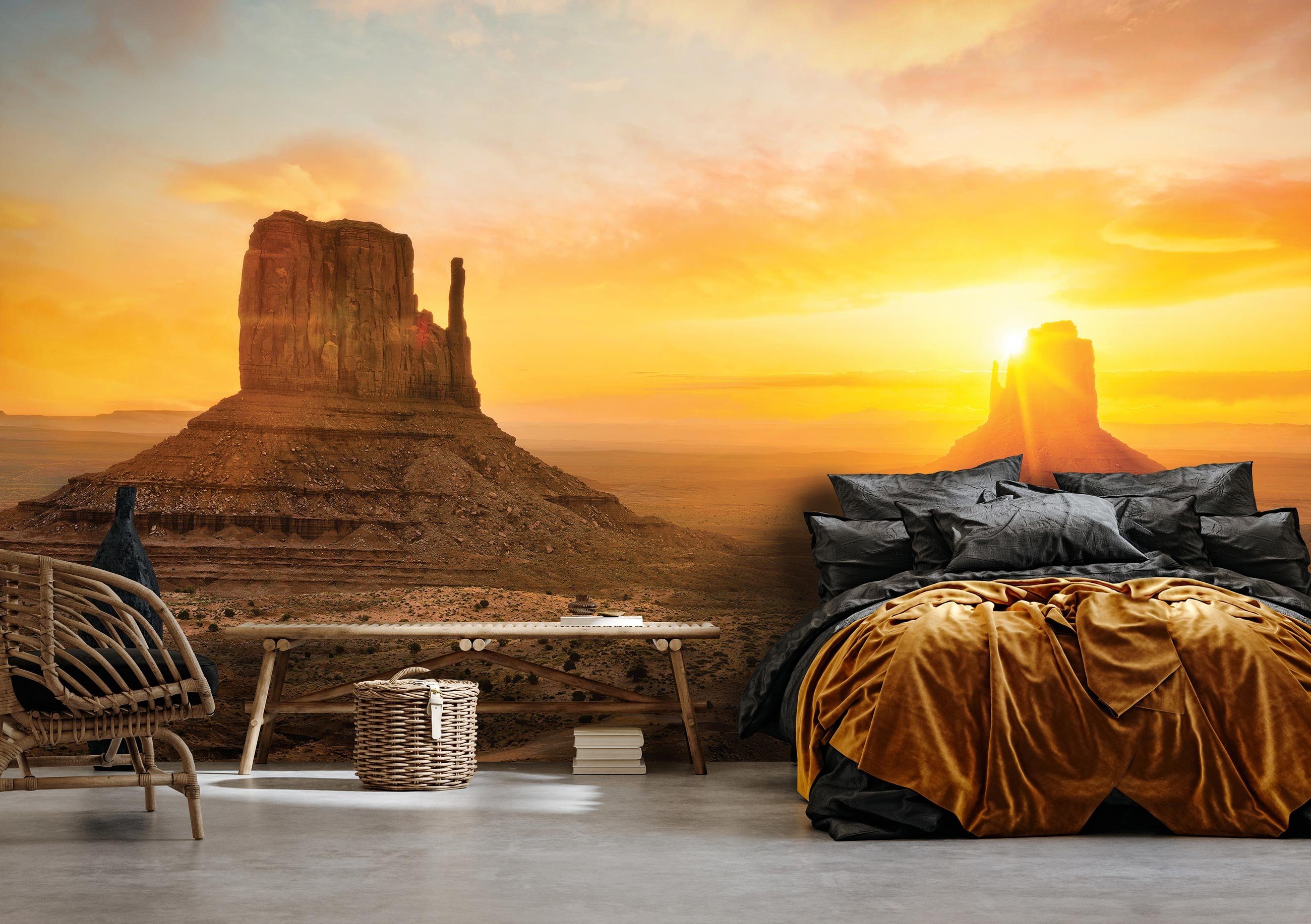 Wallarena Fototapete inklusive Schlafzimmer Glatt, Wohnzimmer Wandtapete, Natur, Tapete Vlies Arizona Vliestapete Landschaft Kleister