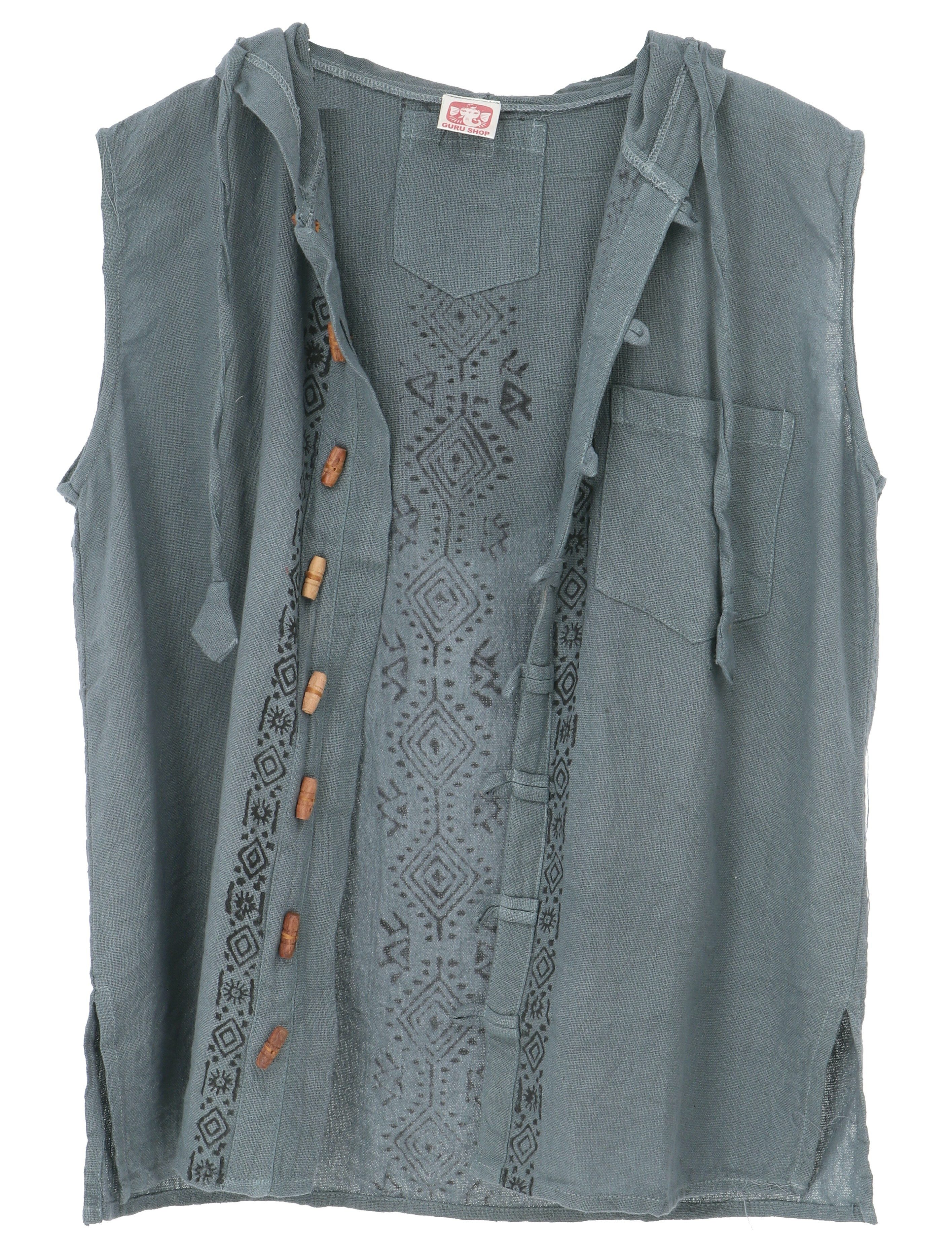 Guru-Shop Hemd & Shirt Natürliches Hemd aus Indien, Top mit Kapuze -.. Ethn günstig online kaufen