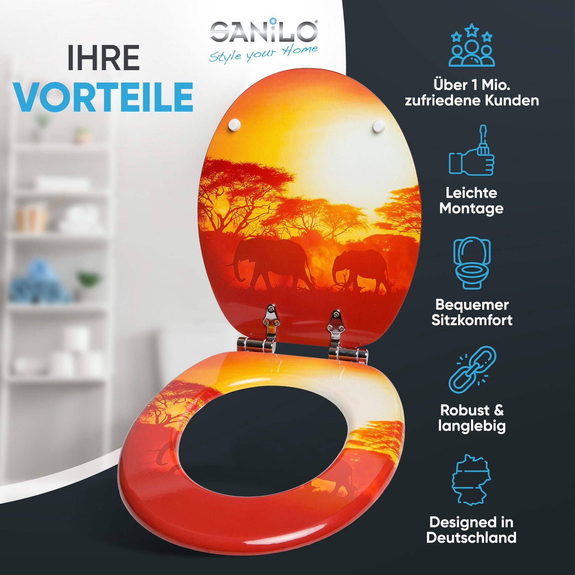 Sanilo WC-Sitz Savanne, mit Absenkautomatik, hochwertig günstig online kaufen